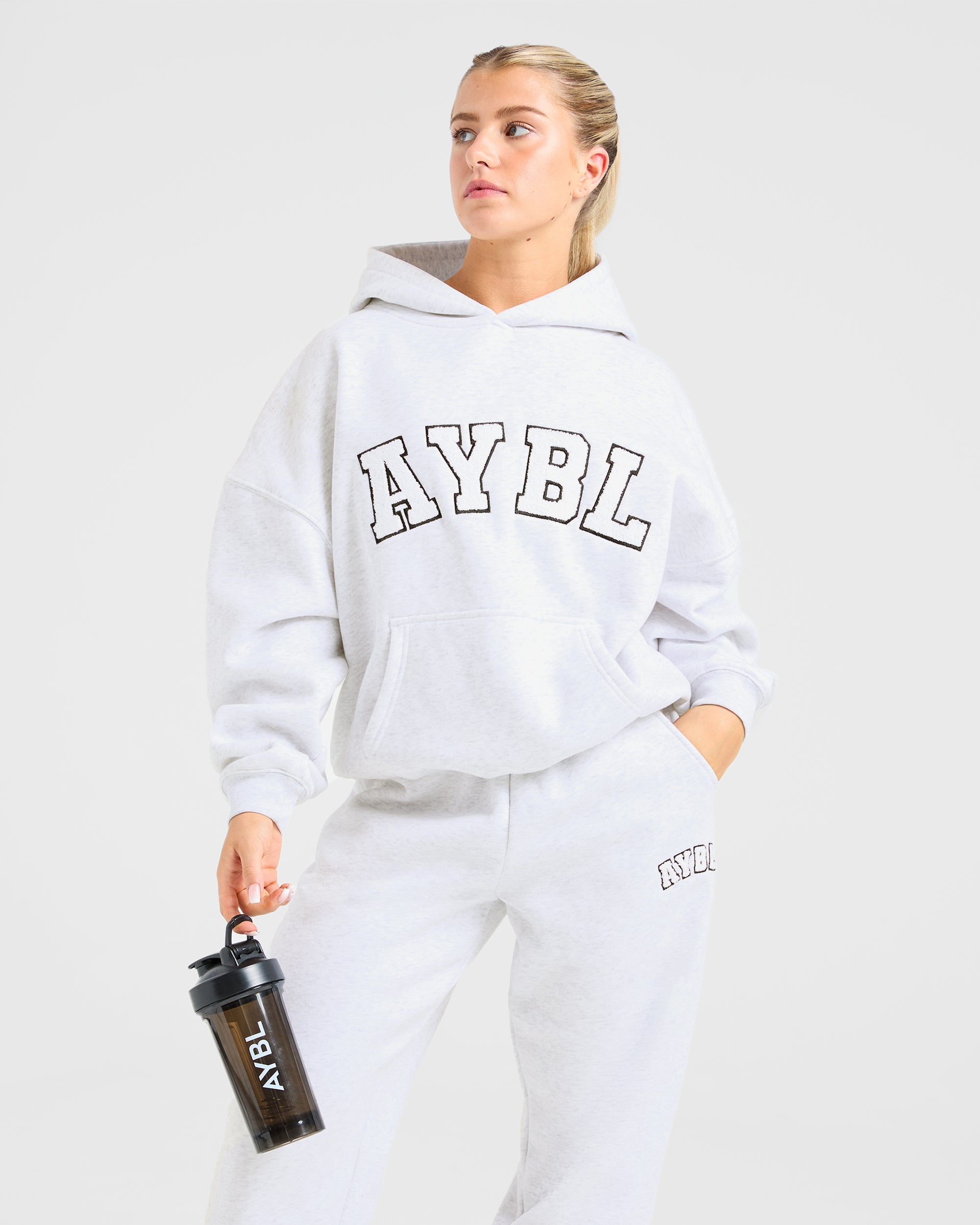 Varsity Oversized Hoodie - Heather Grau