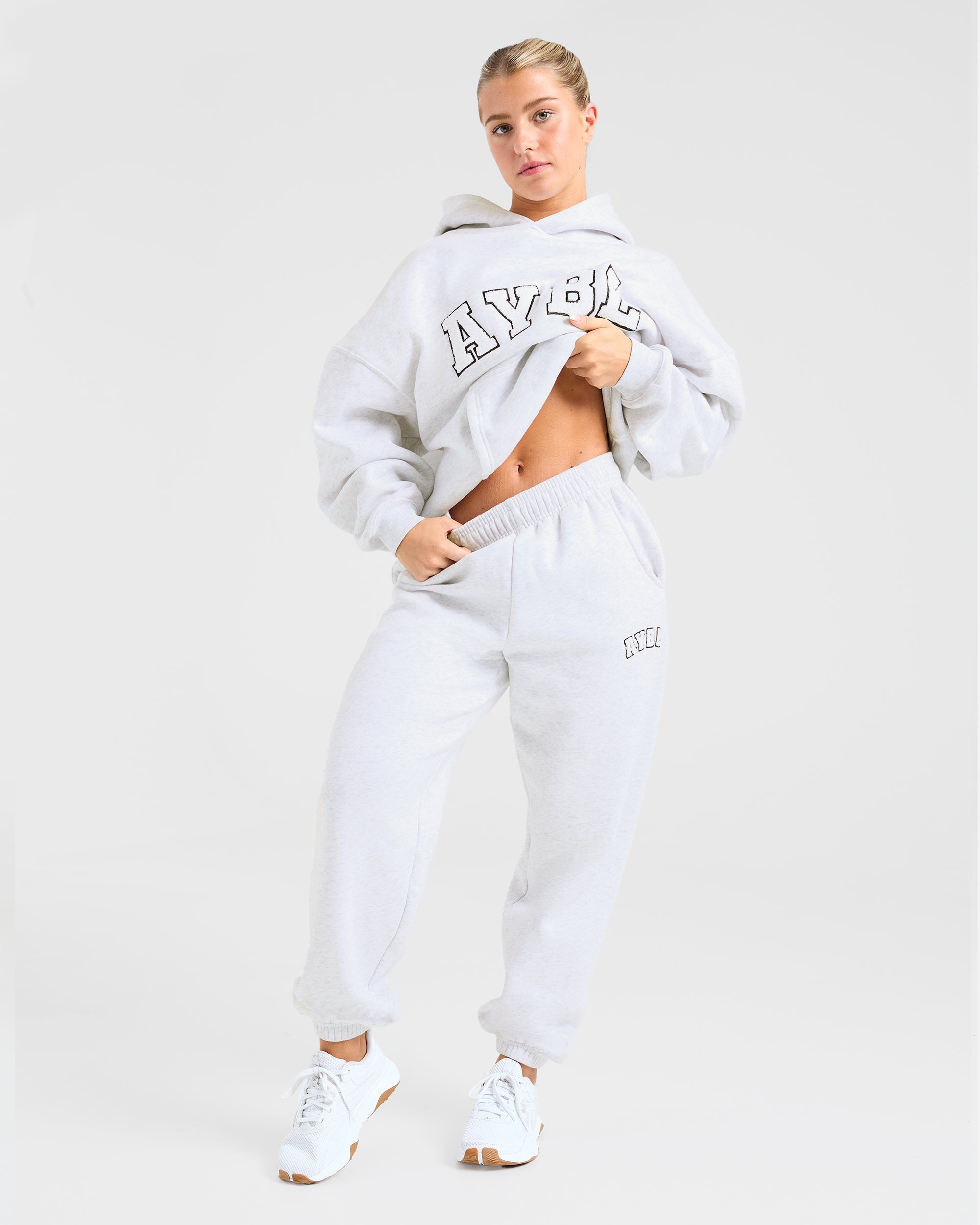 Varsity Oversized Joggers - Heather Grau