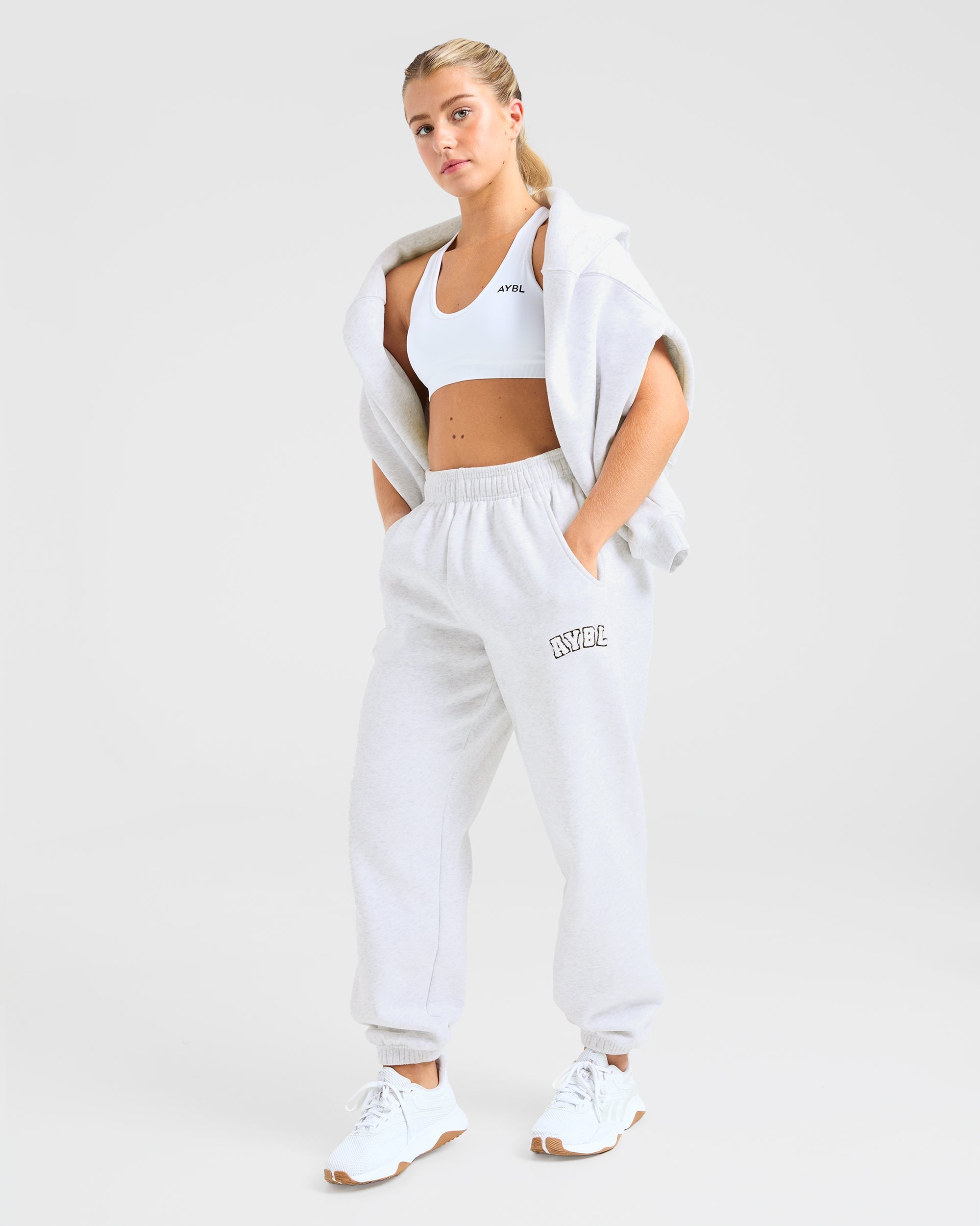 Varsity Oversized Joggers - Heather Grau