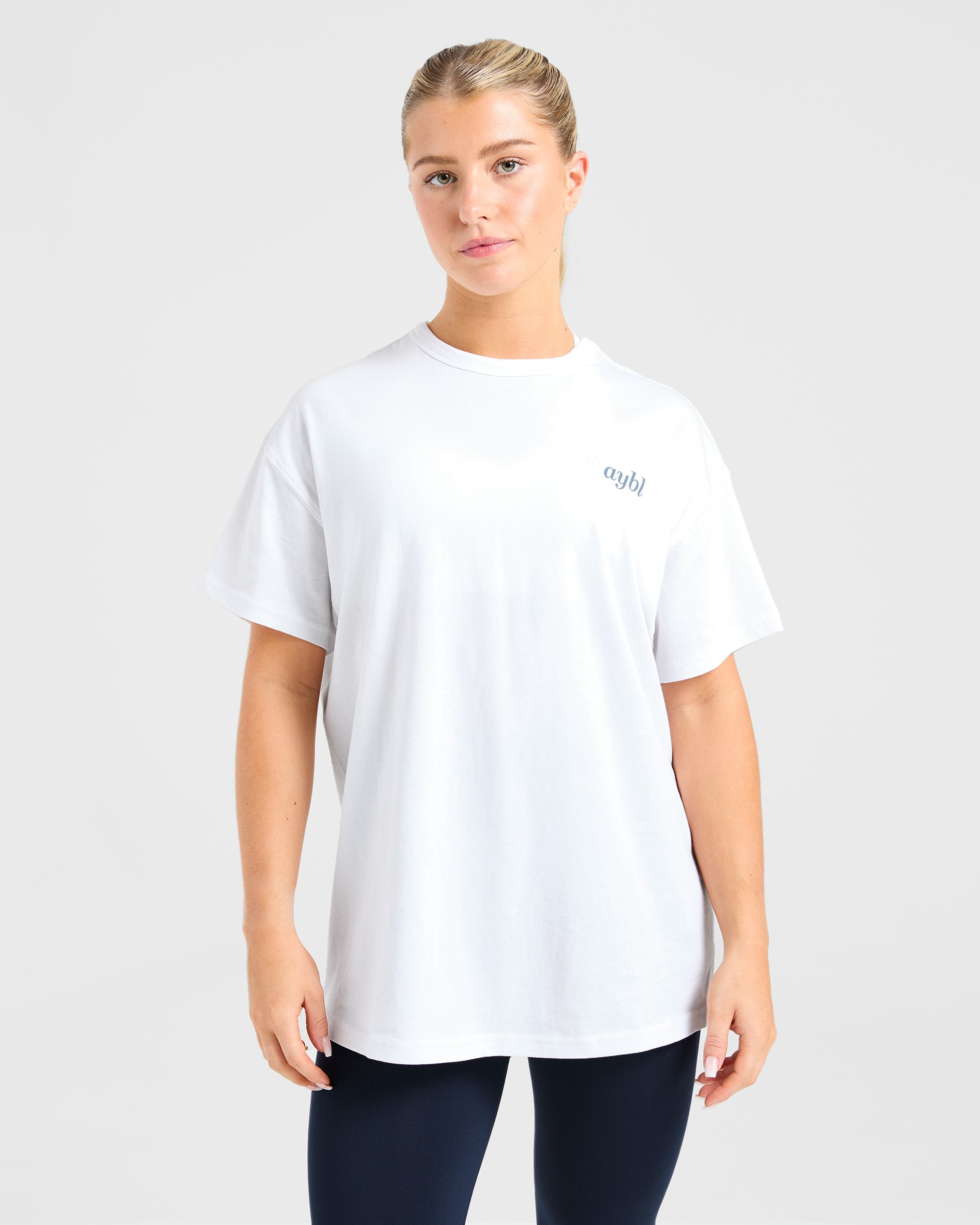 Show Yourself Kindness Oversized T Shirt - Off Weiß/Slate