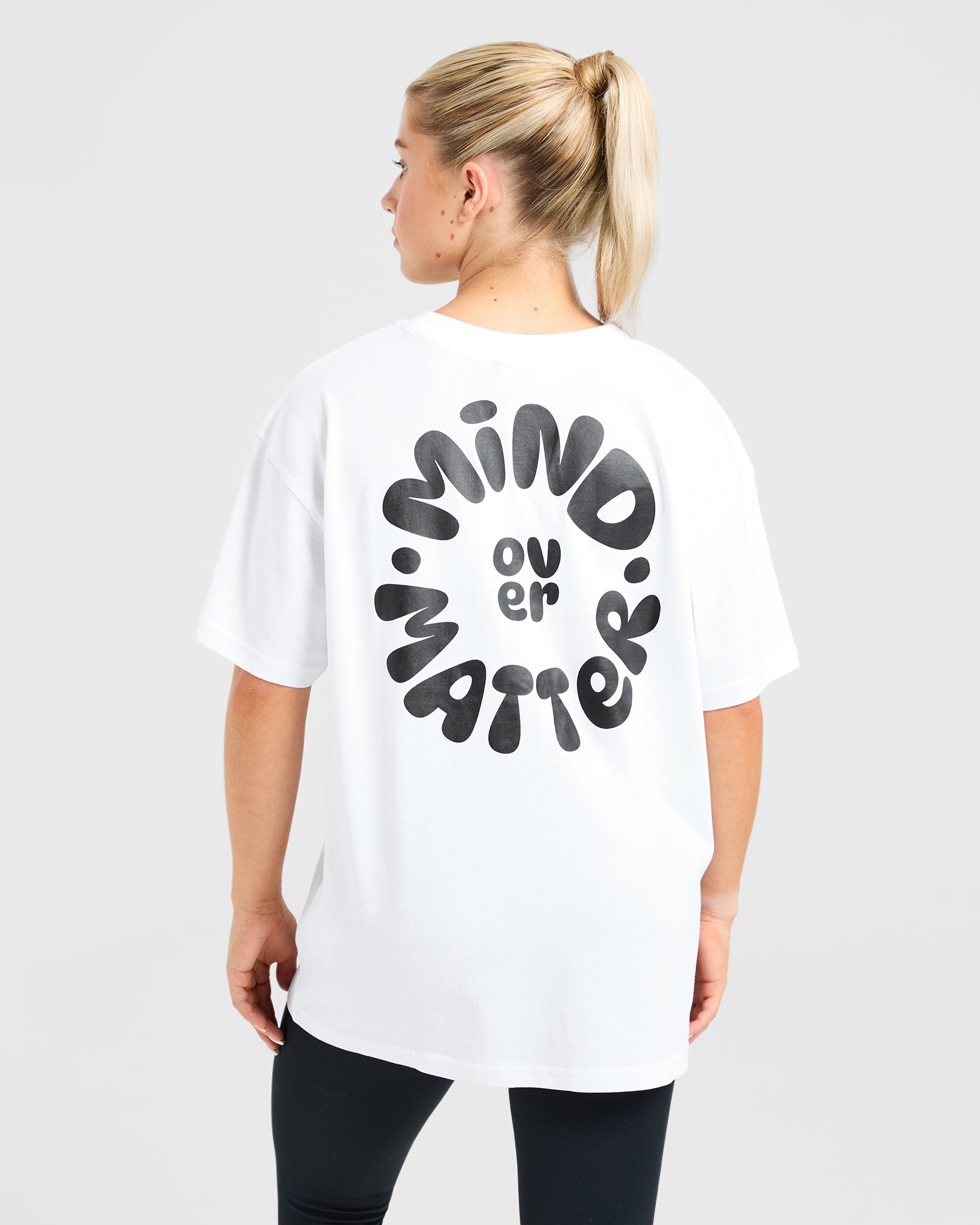 Mind Over Matter V2 Oversized T Shirt - Weiß