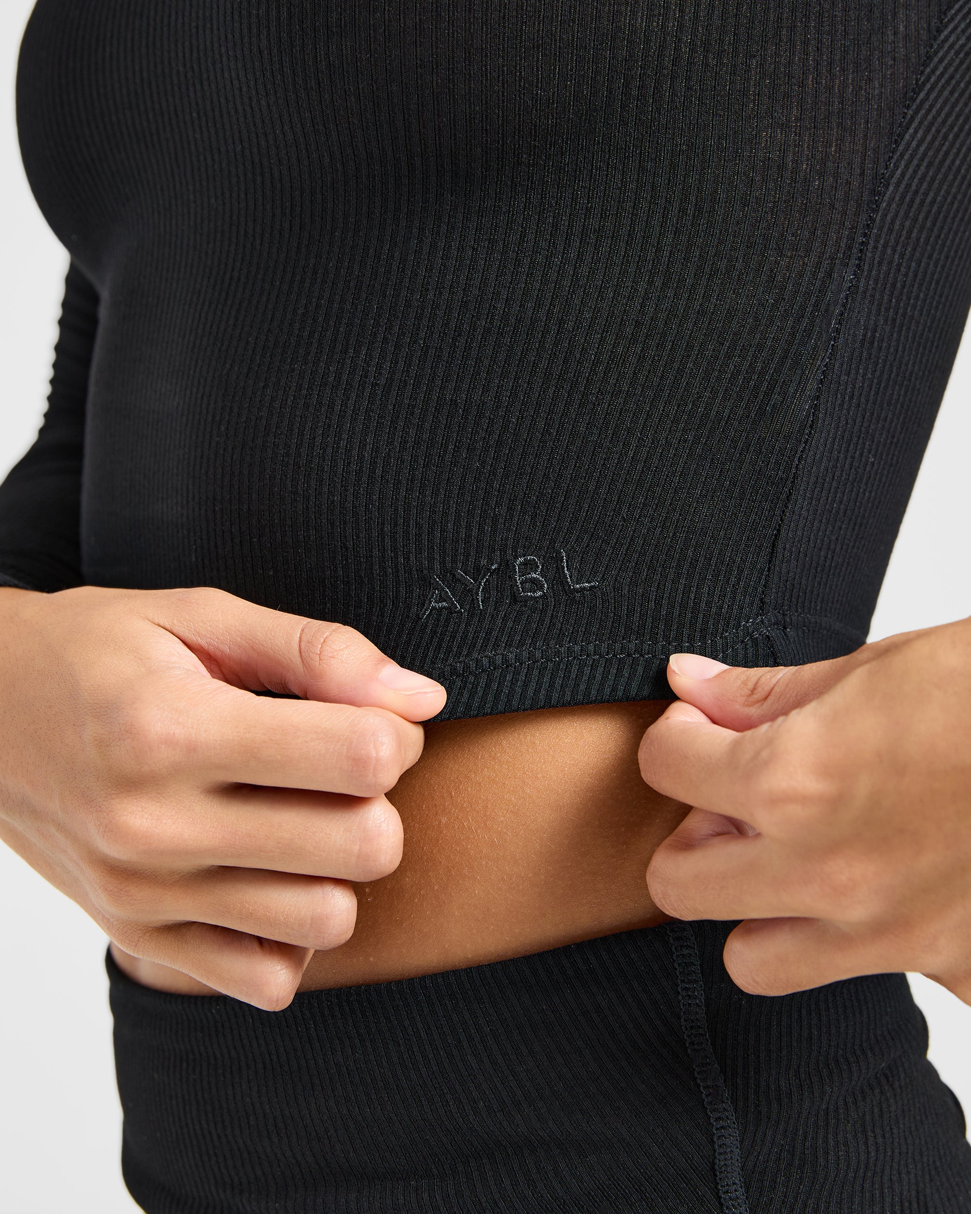 Lounge Ribbed Long Sleeve - Schwarz