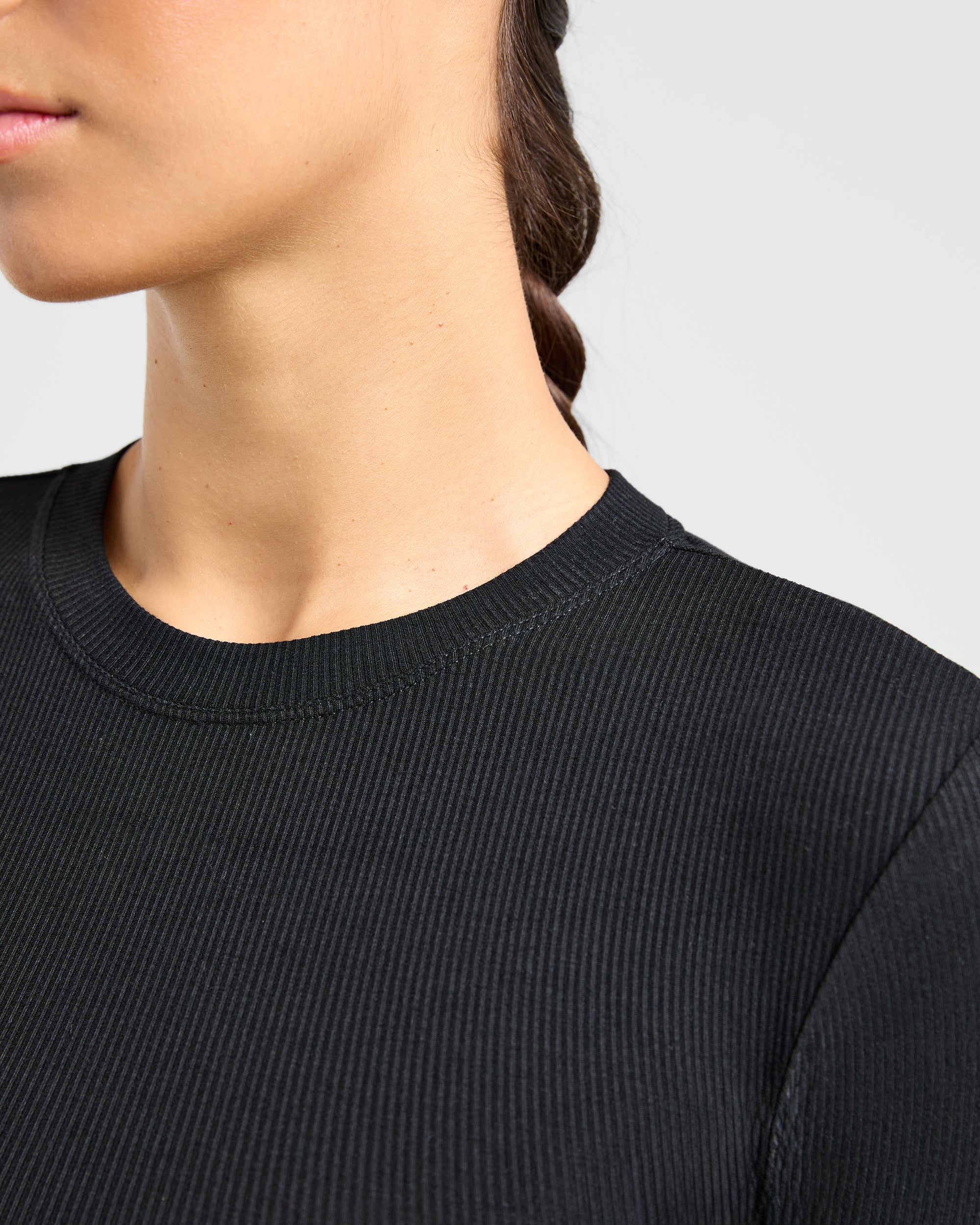 Lounge Ribbed Long Sleeve - Schwarz