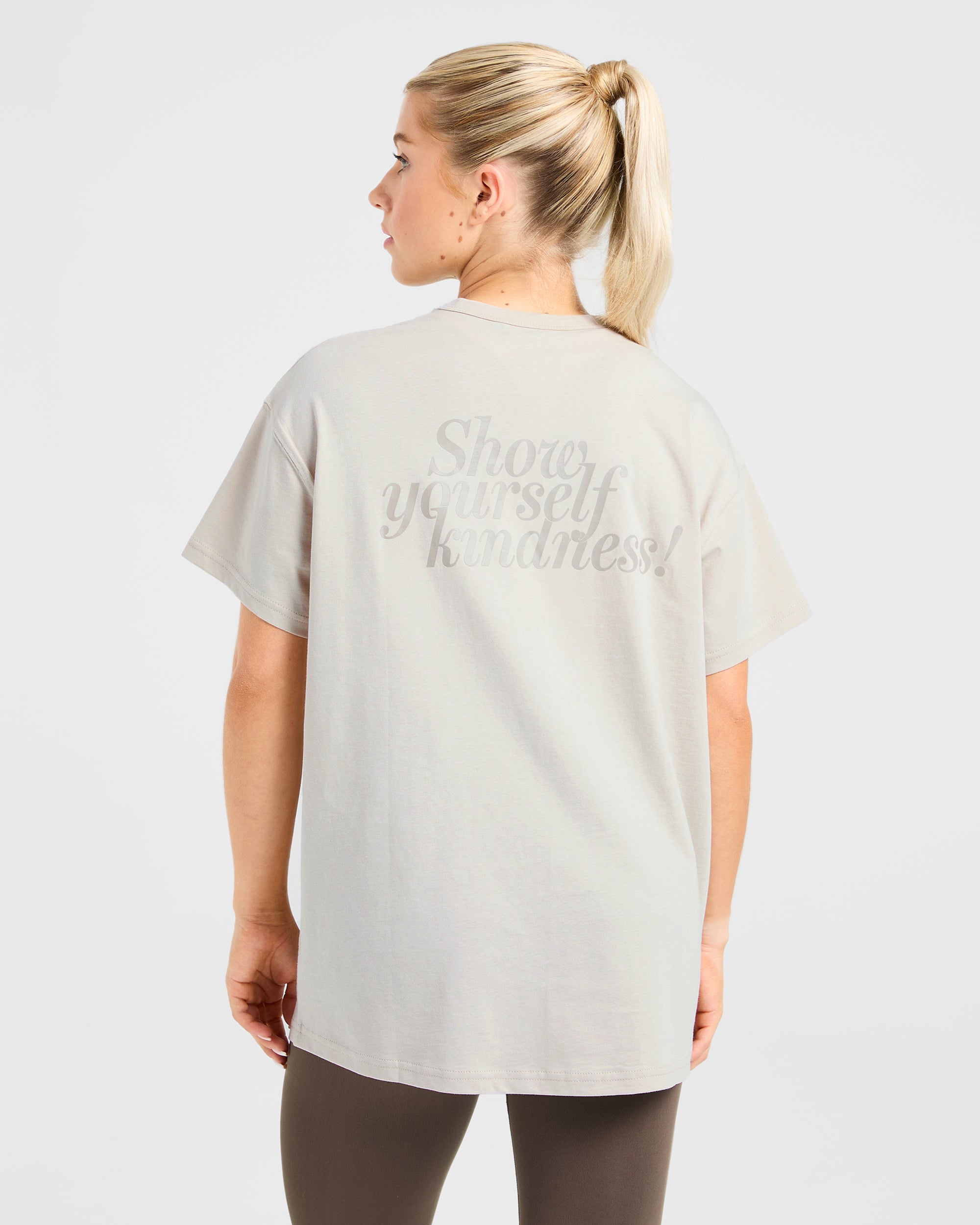 Show Yourself Kindness Oversized T Shirt - Sand