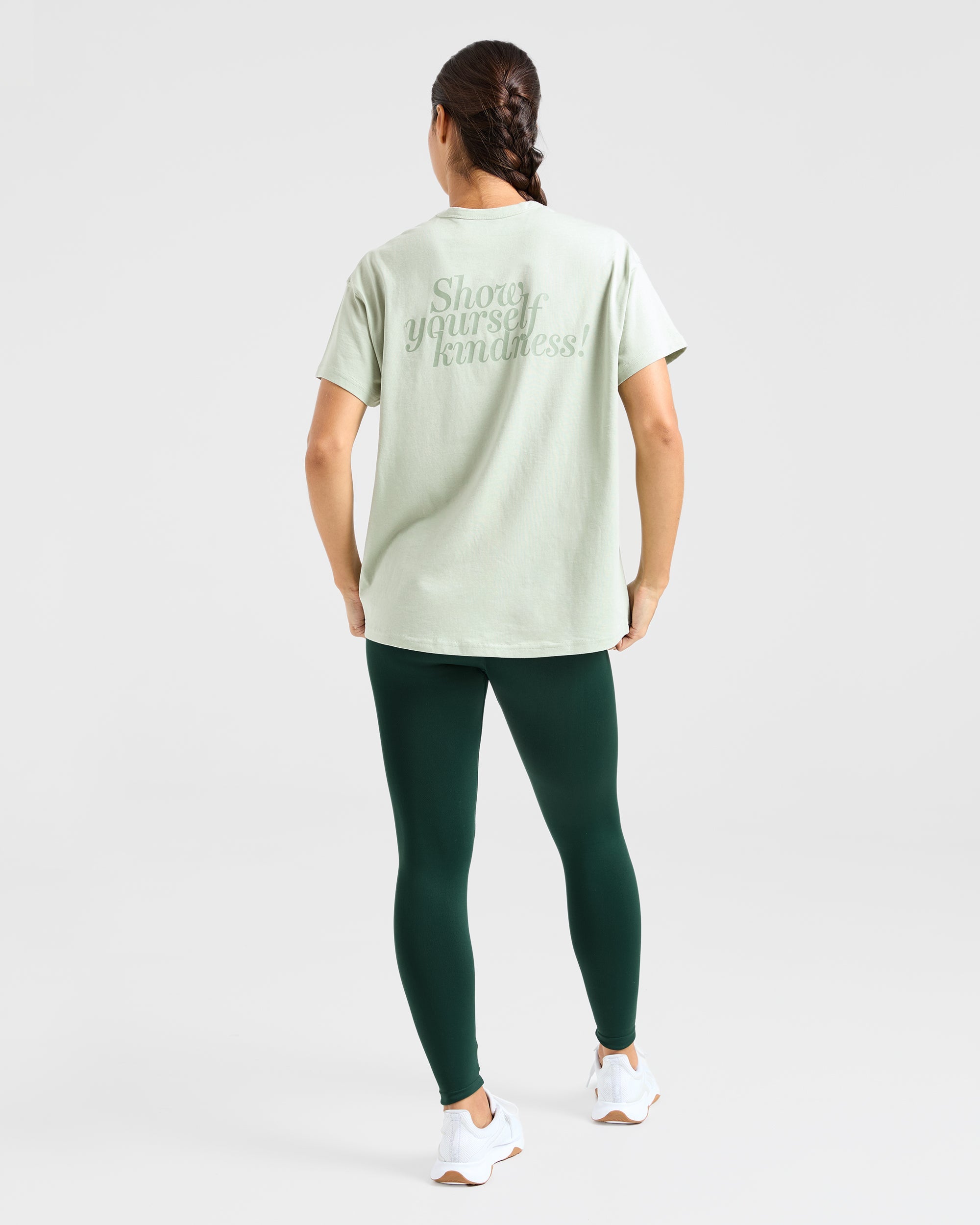 Show Yourself Kindness Oversized T Shirt - Grün