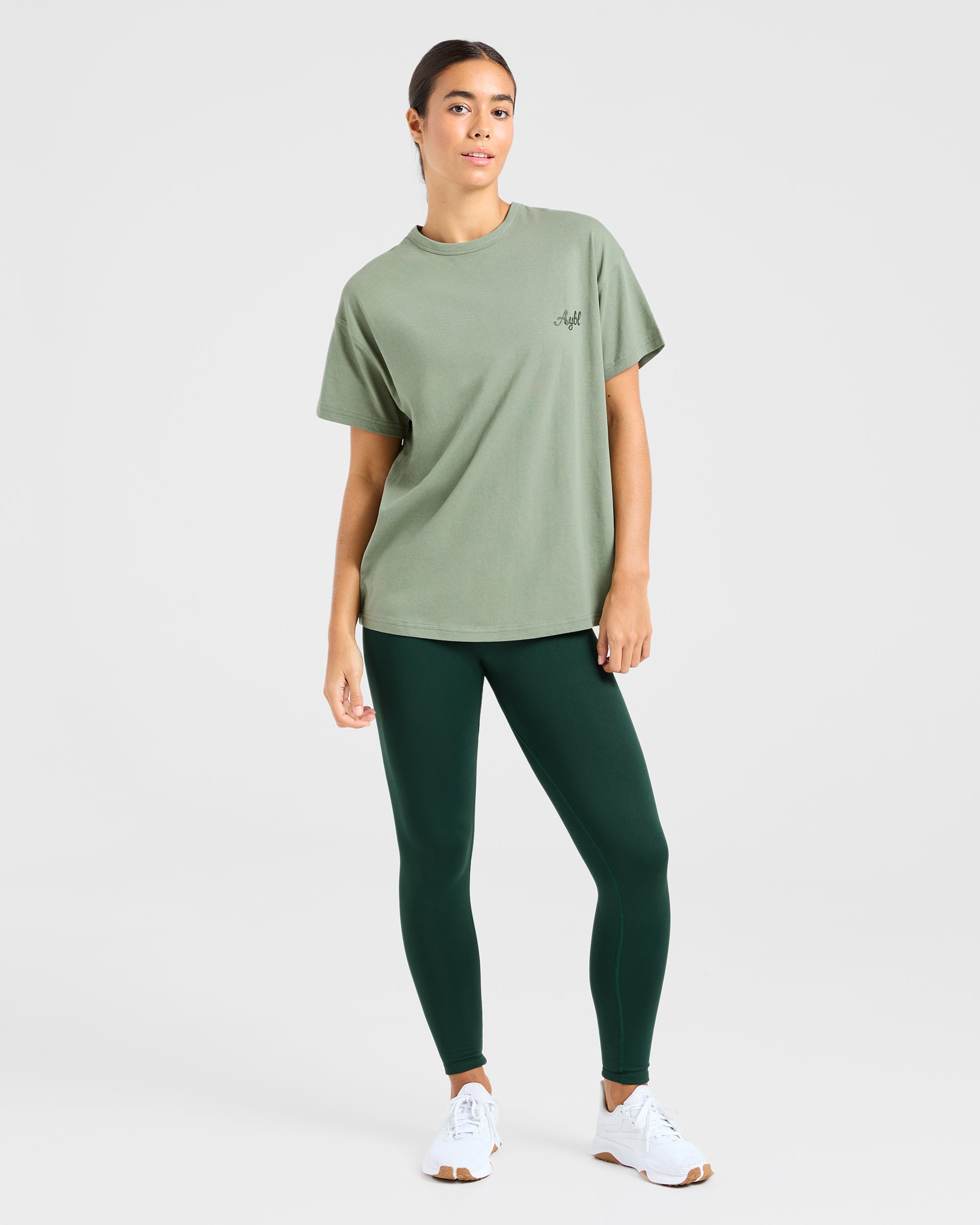 Body Achieve Mind Believe Oversized T Shirt - Grün