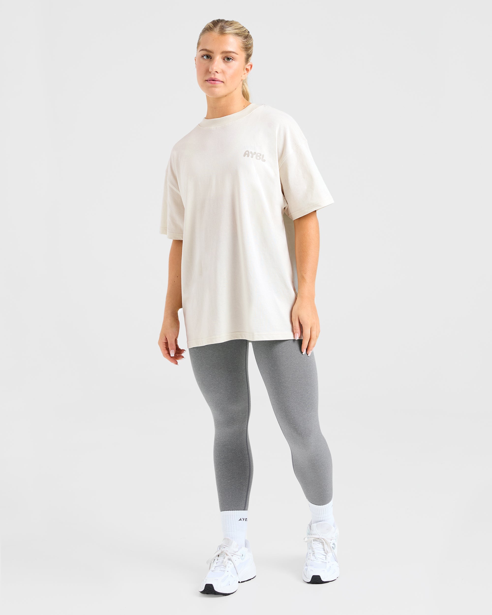 Mind Over Matter V2 Oversized T Shirt - Beige/Braun