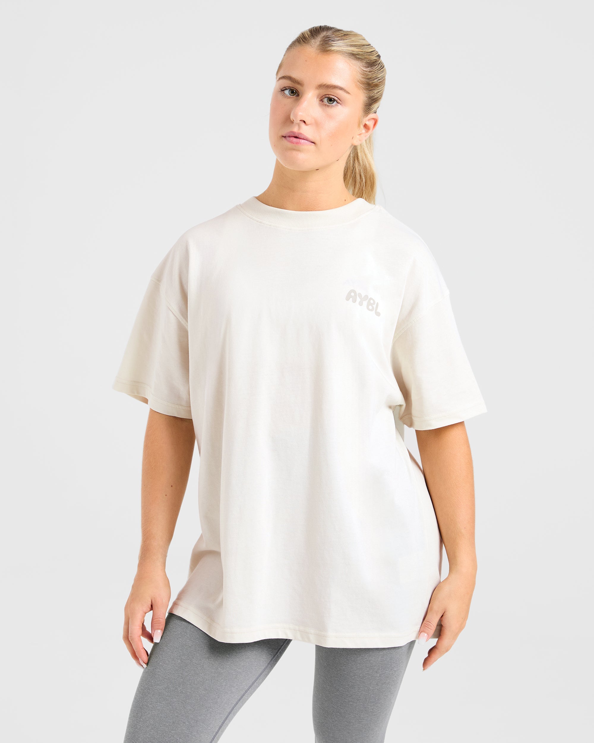 Mind Over Matter V2 Oversized T Shirt - Beige/Braun