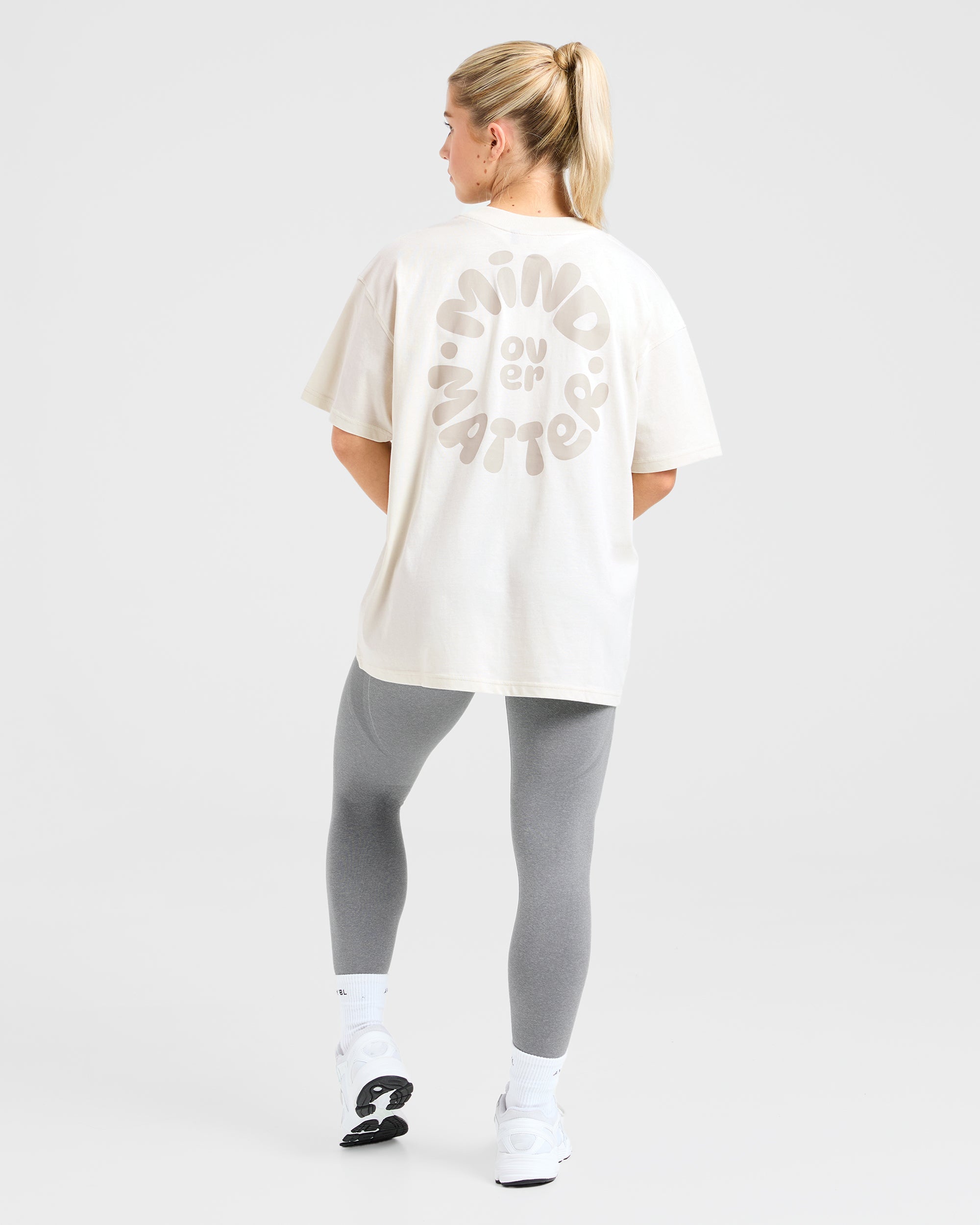 Mind Over Matter V2 Oversized T Shirt - Beige/Braun