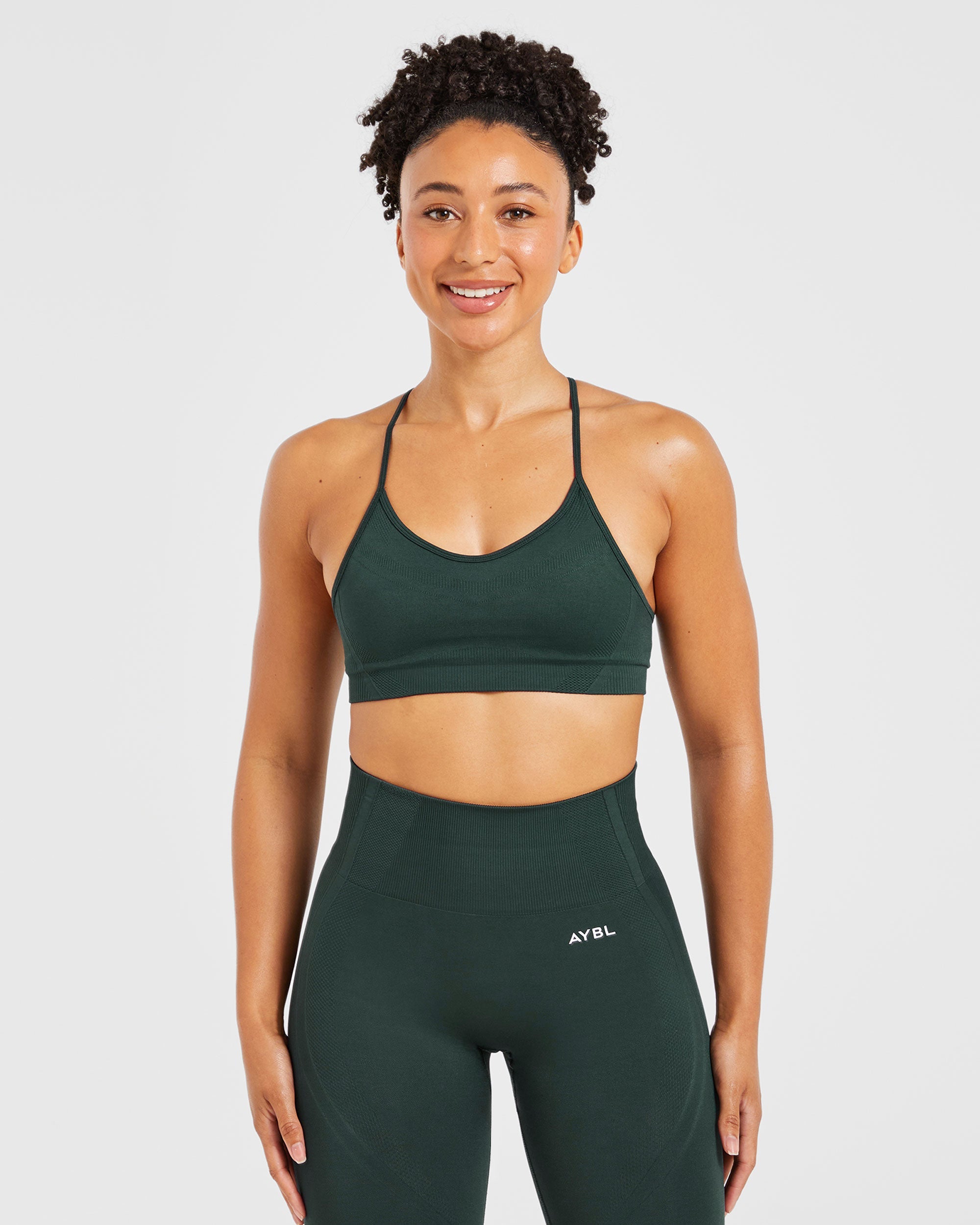 Balance V3 Seamless Strappy Sports Bra - Dark Grün