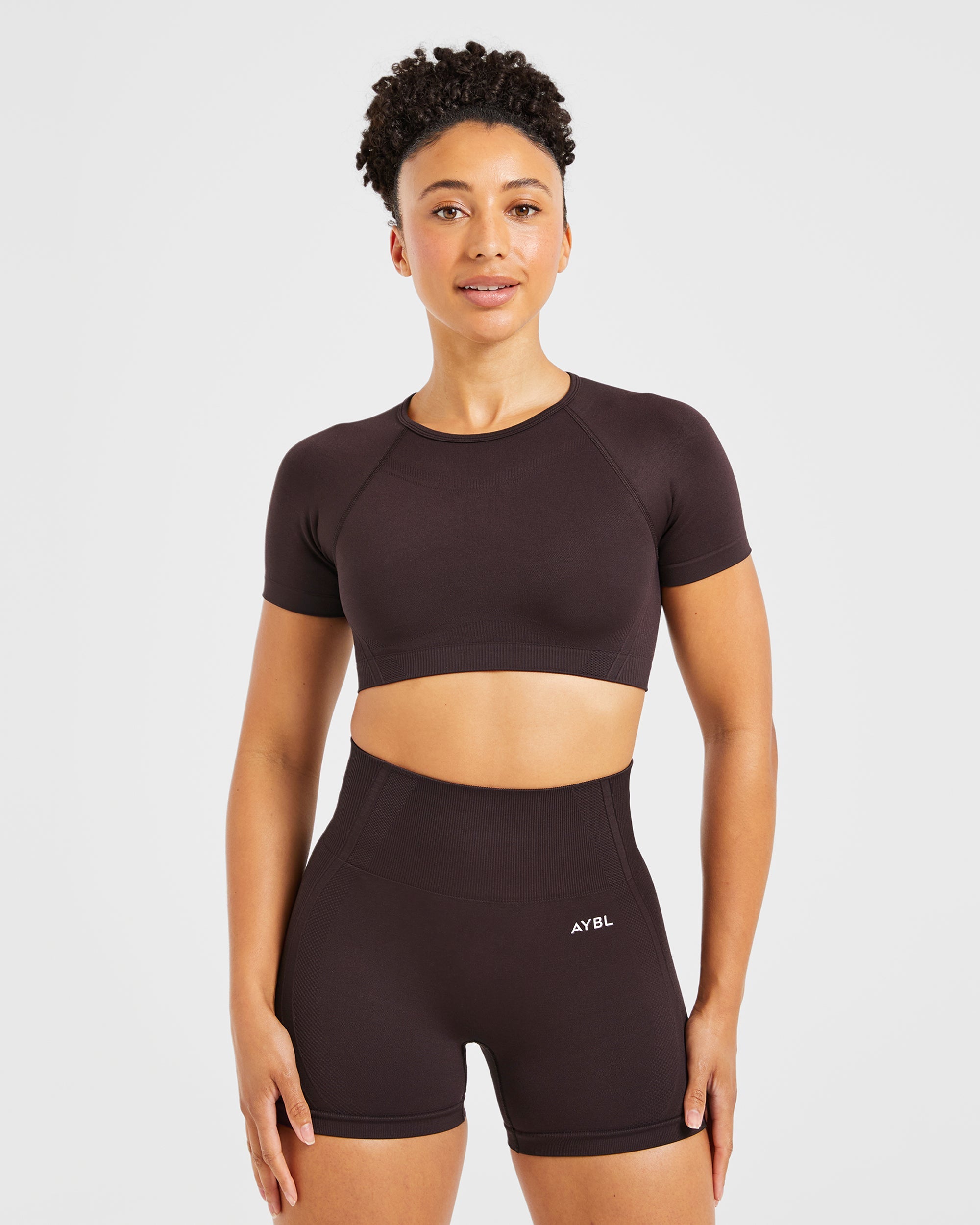 Balance V3 Seamless Crop Top - Dark Braun