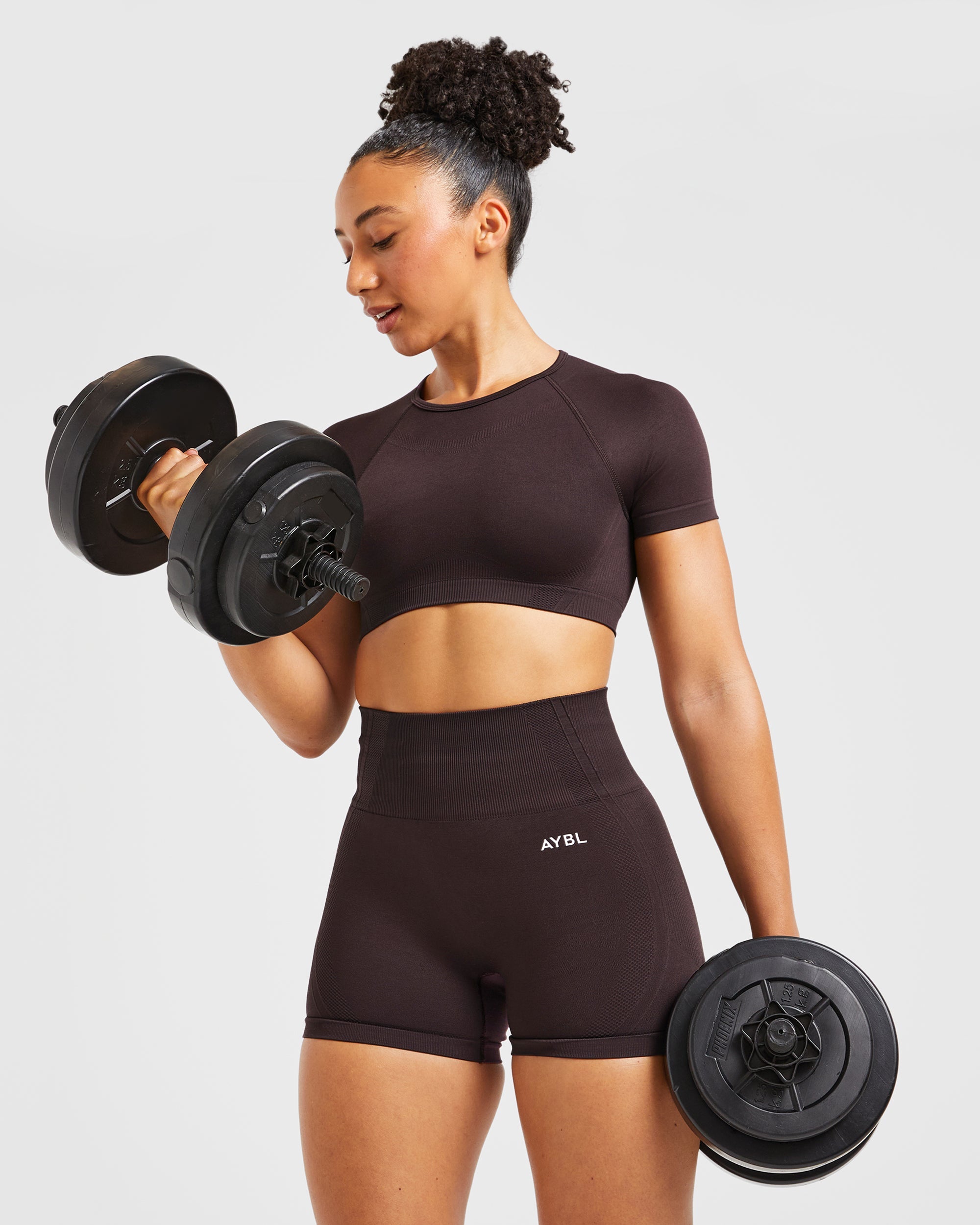 Balance V3 Seamless Crop Top - Dark Braun