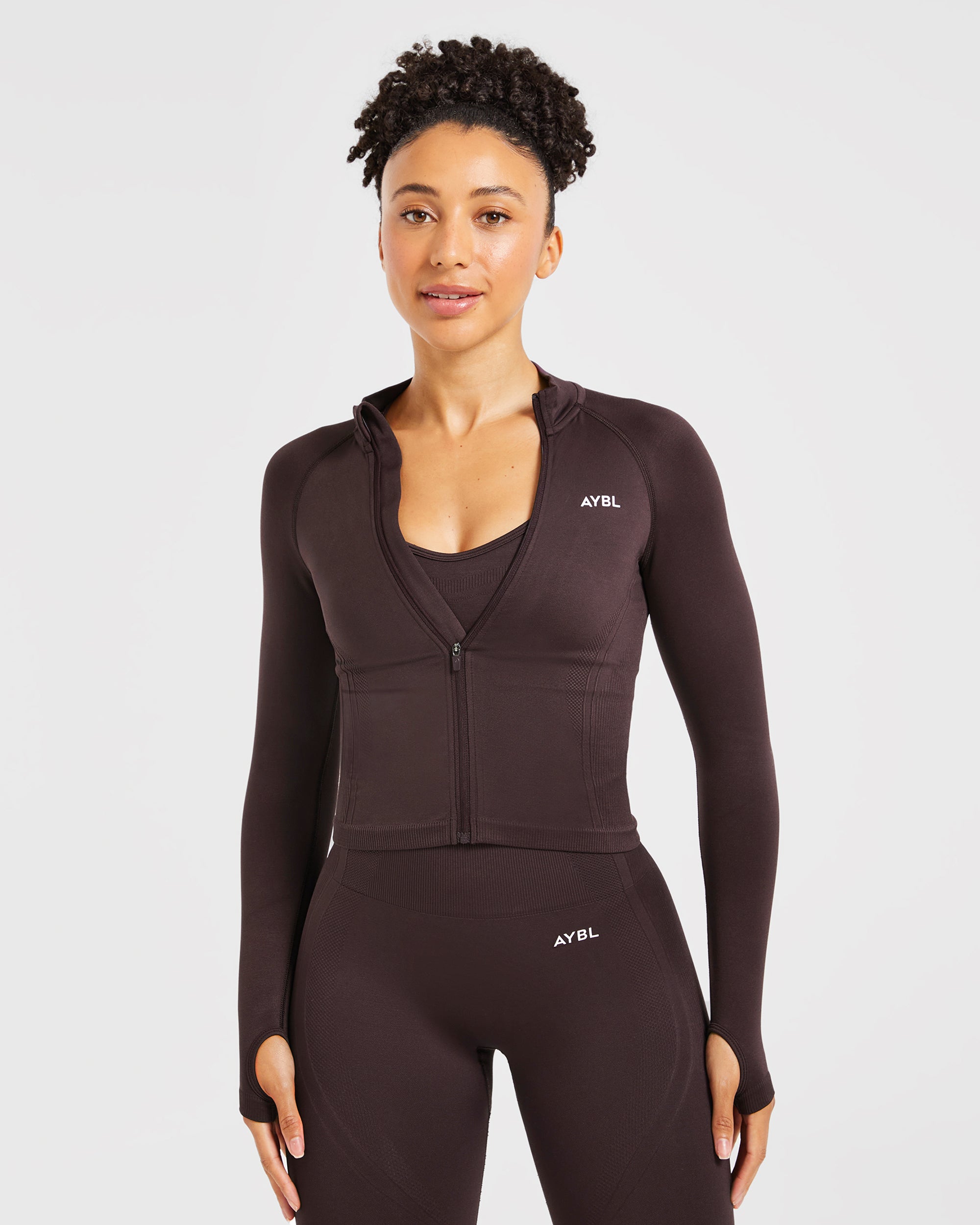 Balance V3 Seamless Zip Jacket - Dark Braun