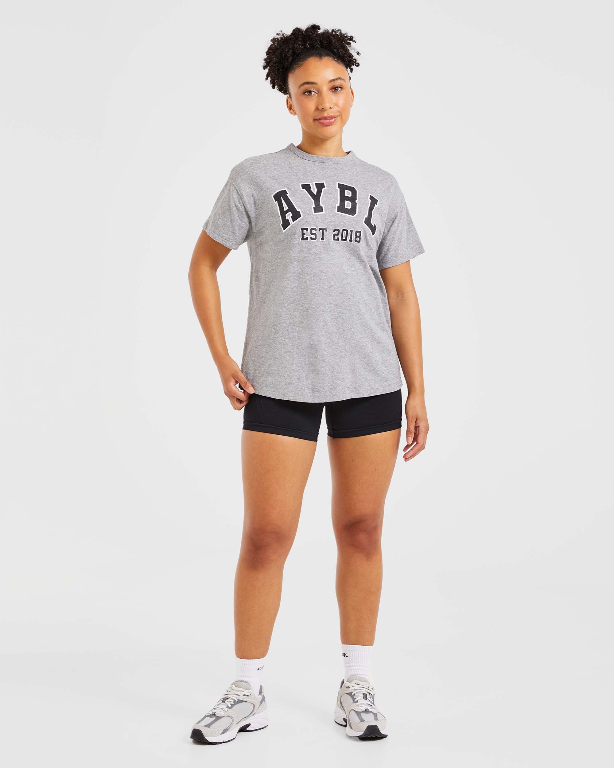 Varsity Oversized T Shirt - Heather Grau