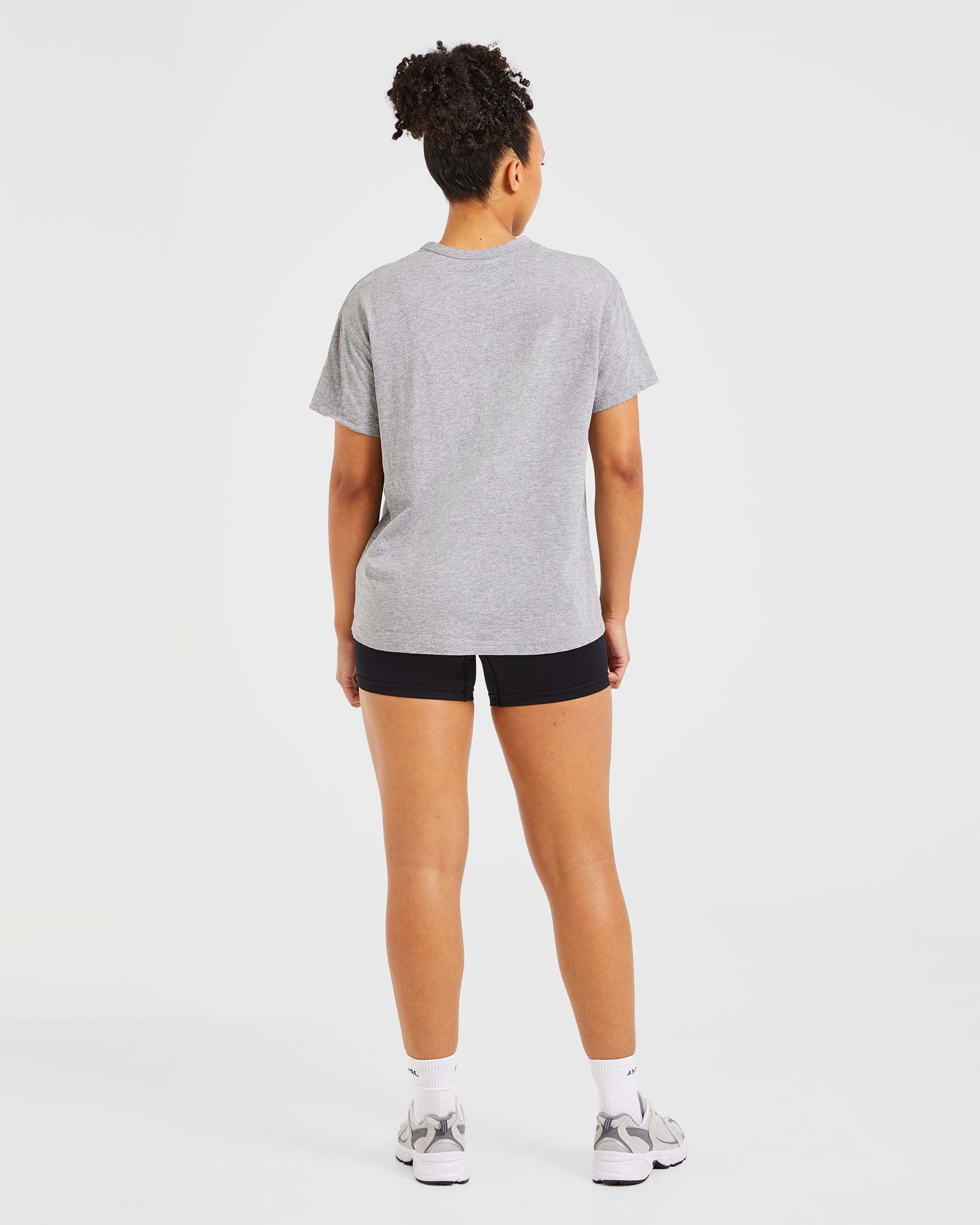 Varsity Oversized T Shirt - Heather Grau