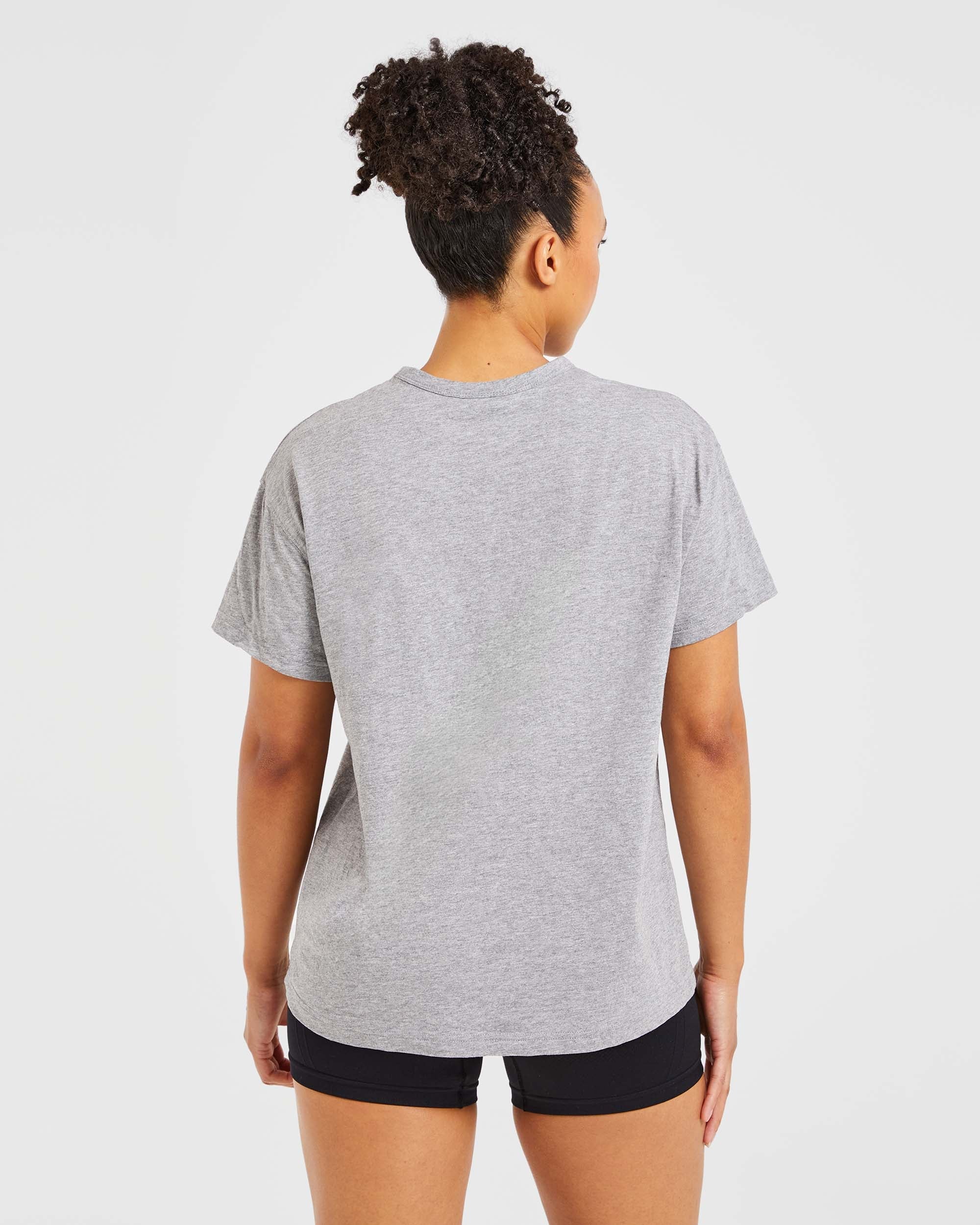 Varsity Oversized T Shirt - Heather Grau