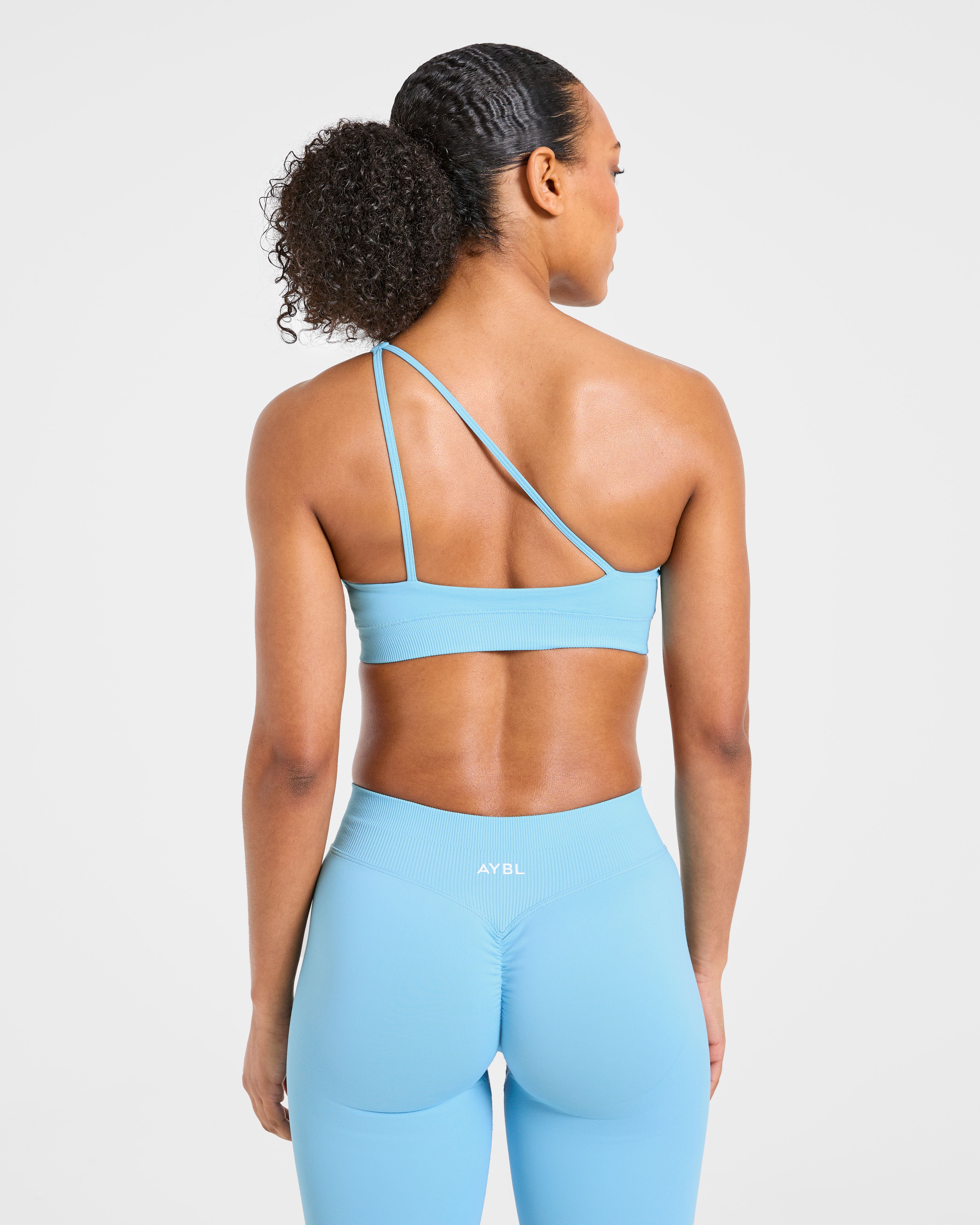 Enhance Seamless One Shoulder Sports Bra - Powder Blau