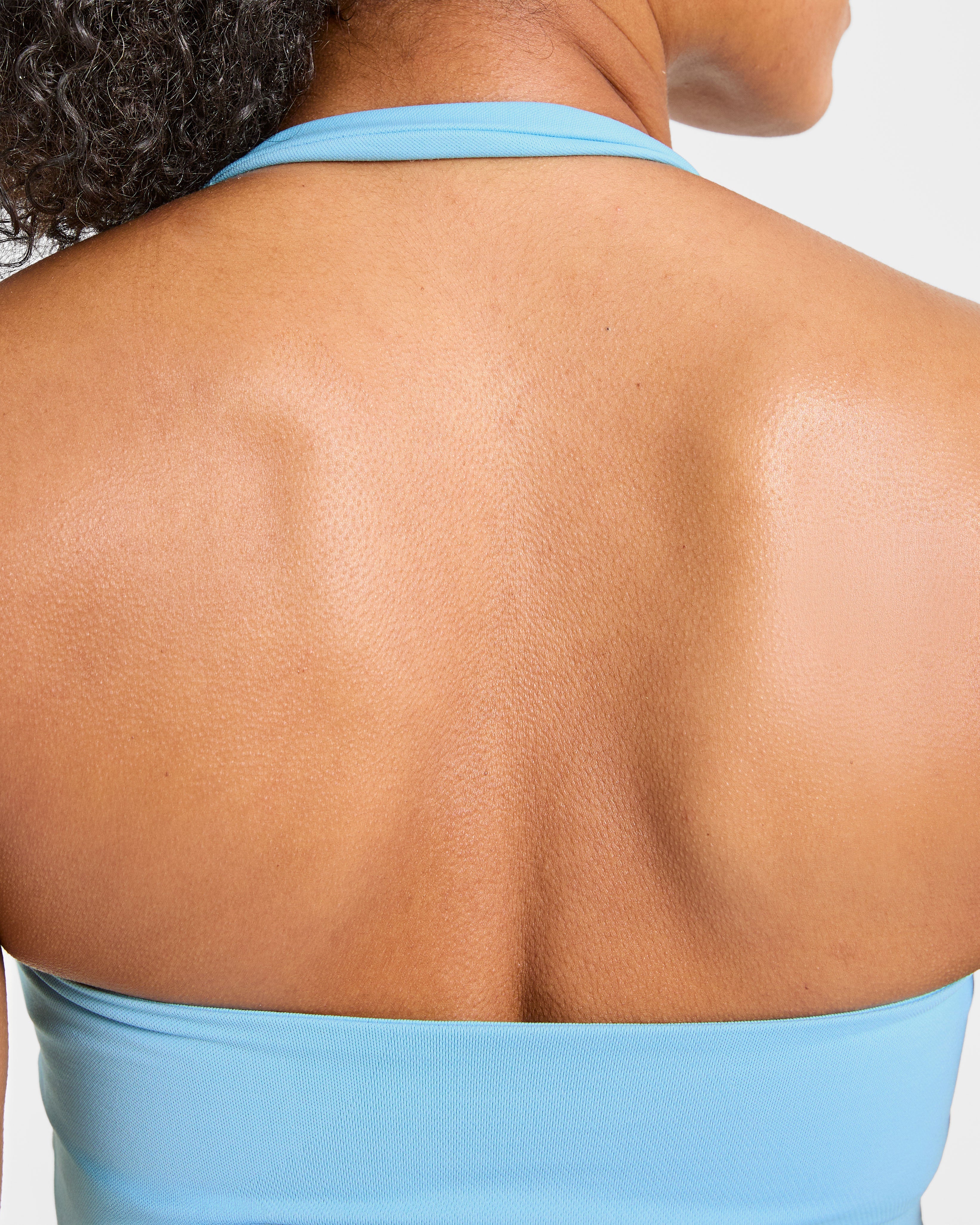 Enhance Seamless Halterneck Top - Powder Blau