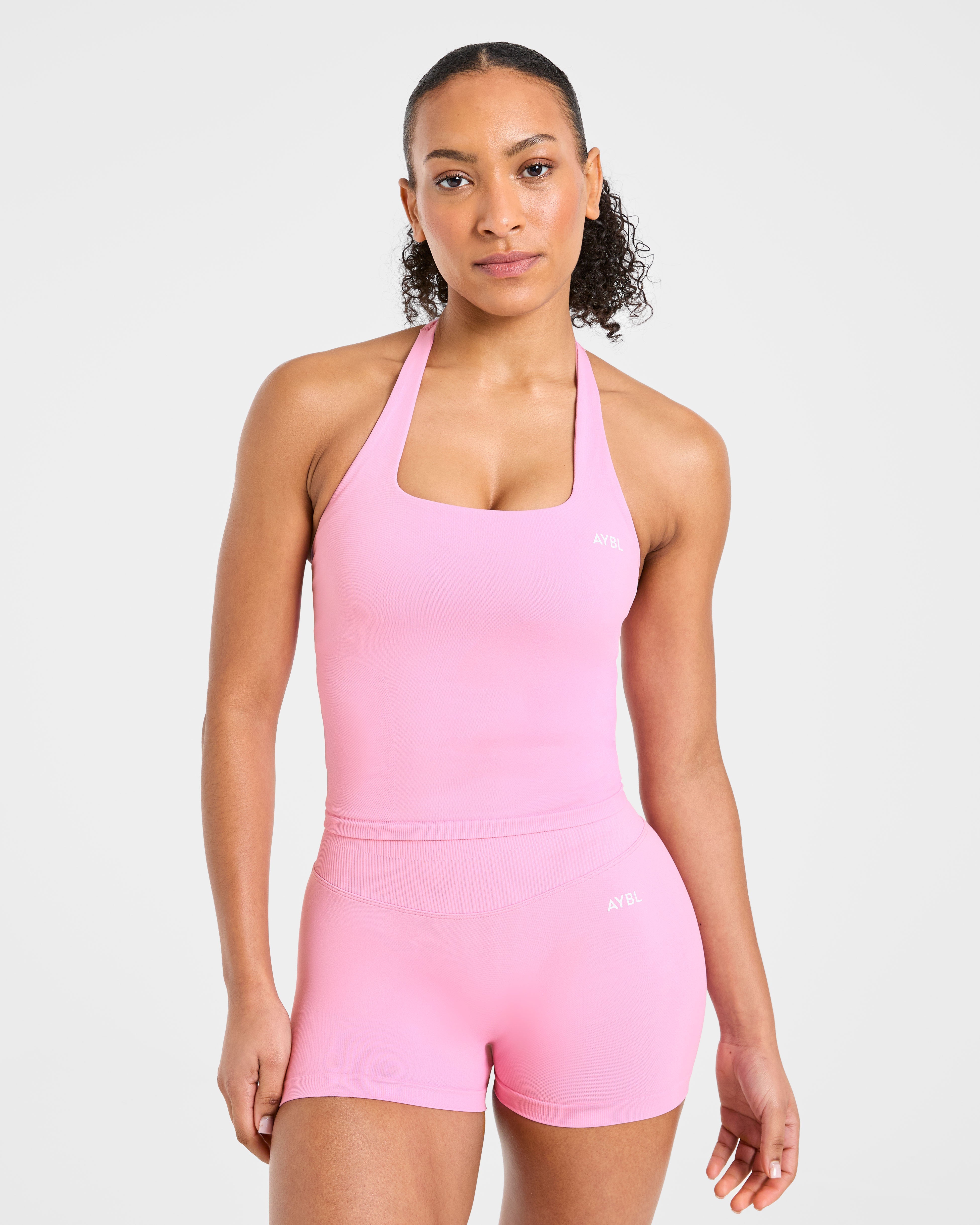 Enhance Seamless Halterneck Top - Sugar Rosa