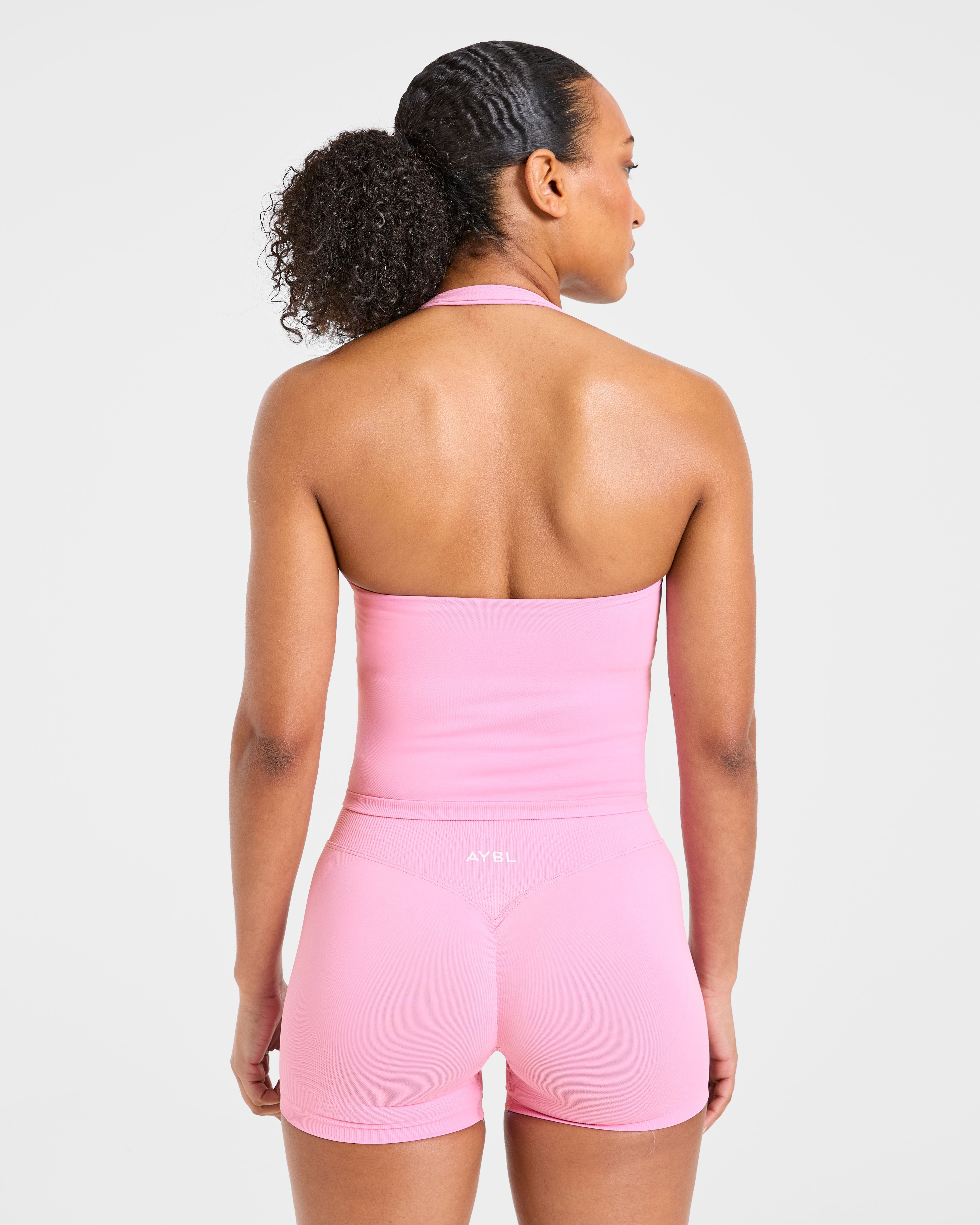 Enhance Seamless Halterneck Top - Sugar Rosa