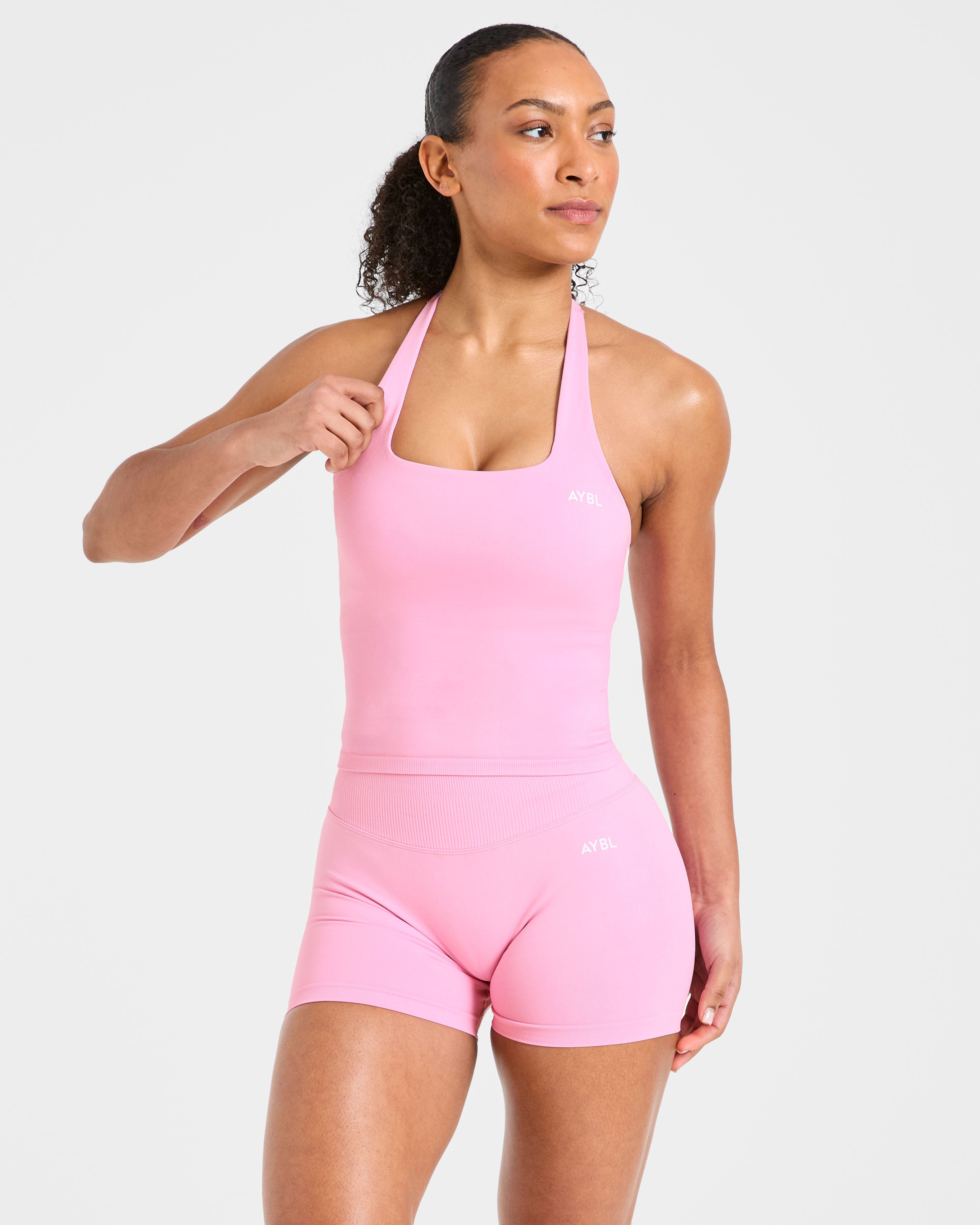 Enhance Seamless Halterneck Top - Sugar Rosa