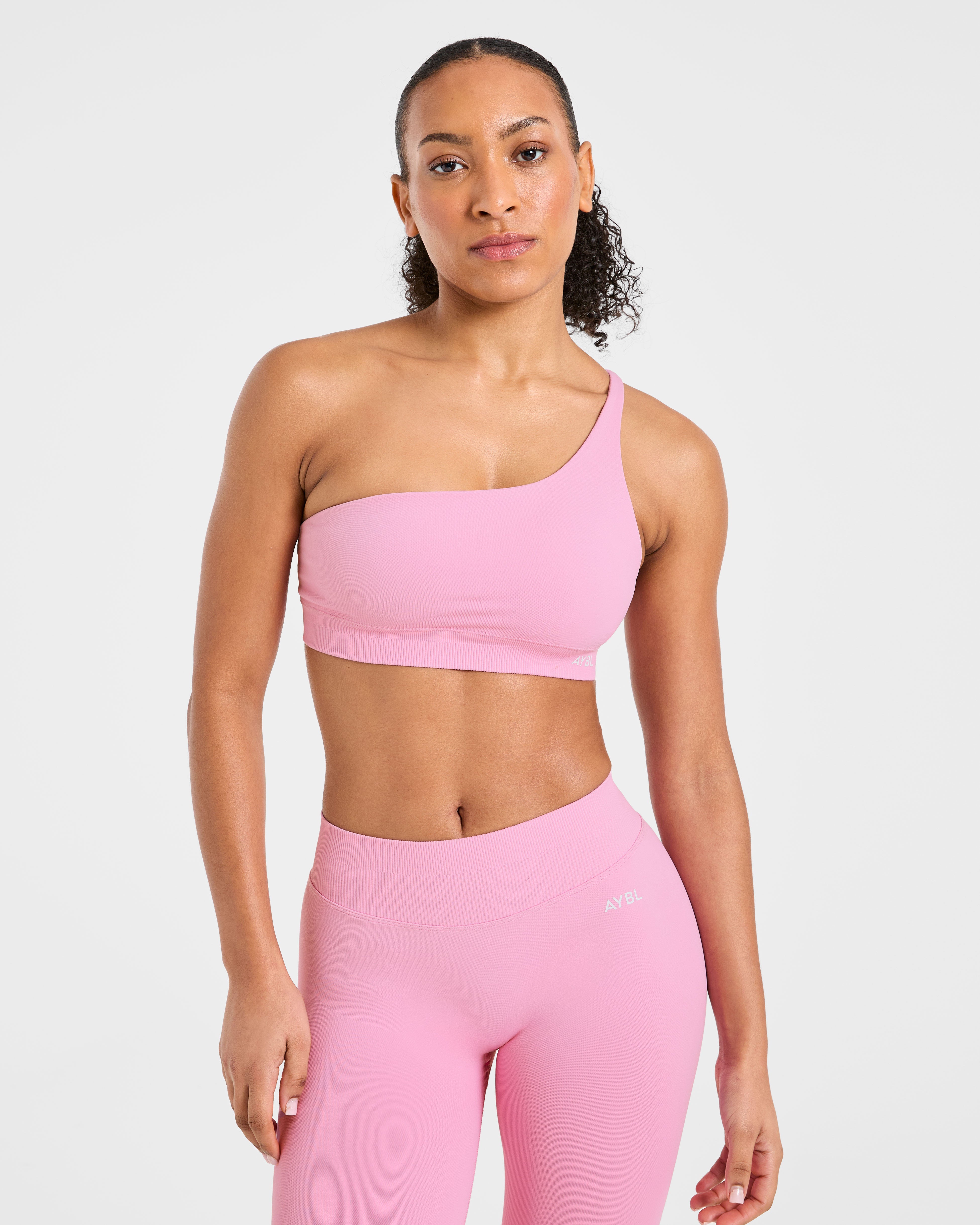 Enhance Seamless One Shoulder Sports Bra - Sugar Rosa