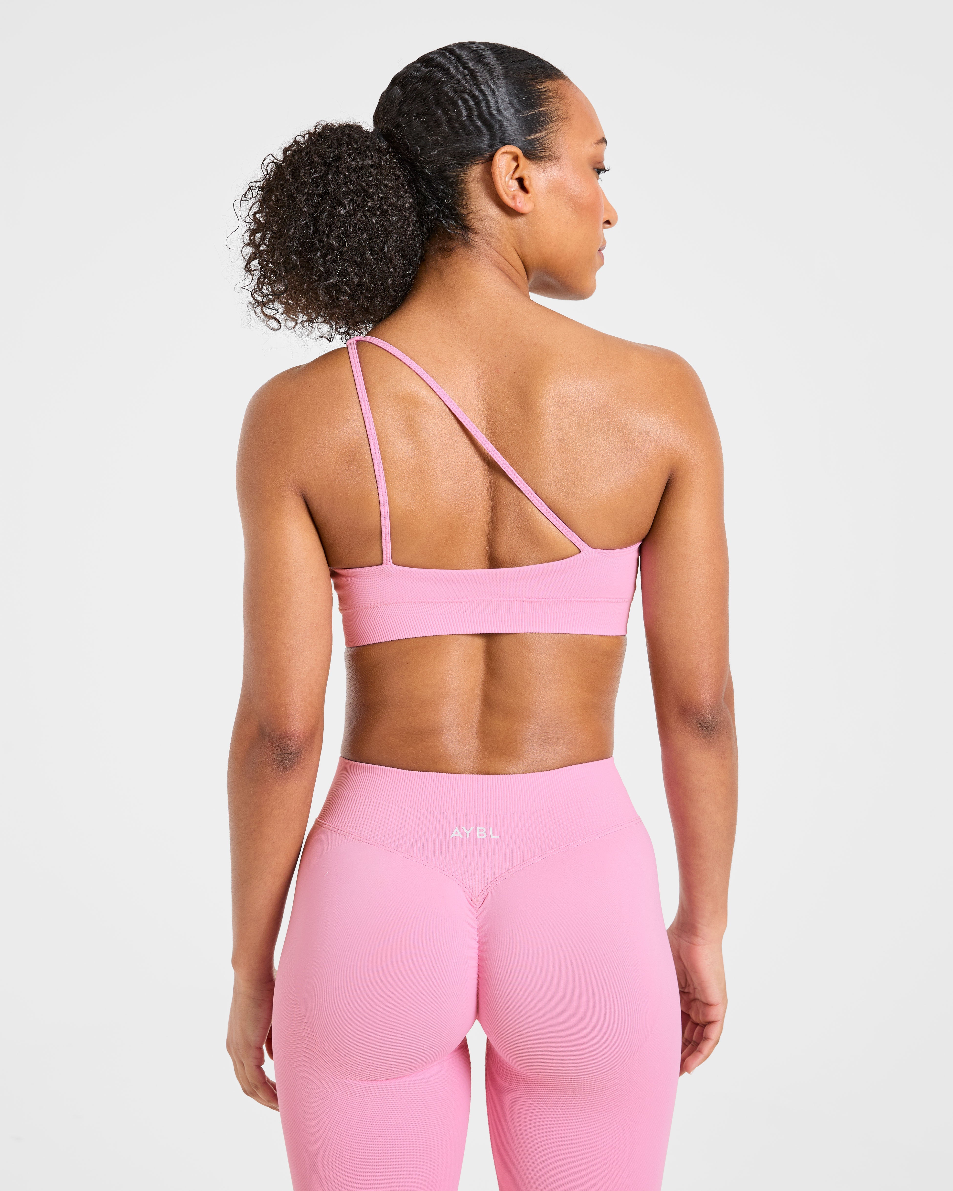 Enhance Seamless One Shoulder Sports Bra - Sugar Rosa