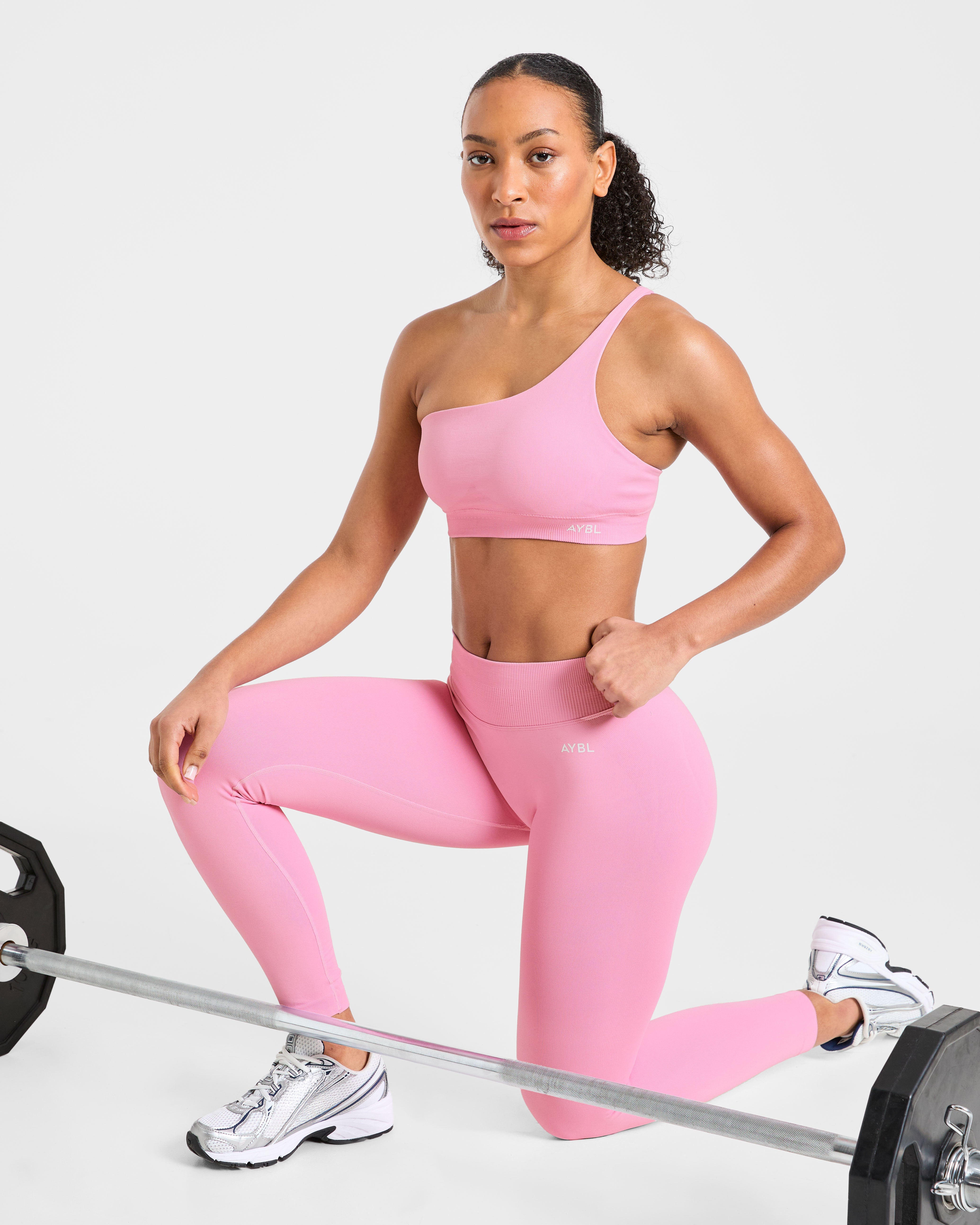 Enhance Seamless One Shoulder Sports Bra - Sugar Rosa