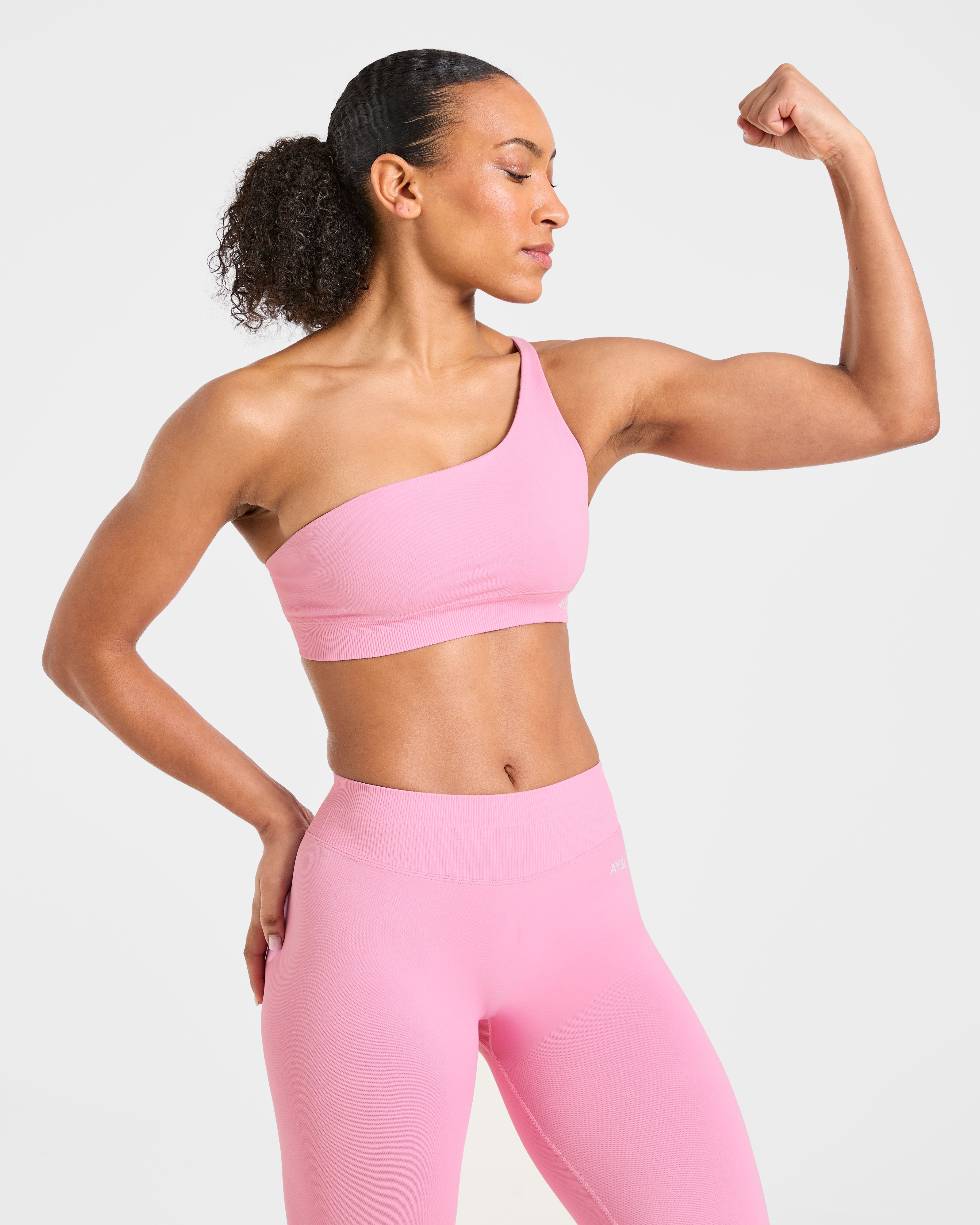 Enhance Seamless One Shoulder Sports Bra - Sugar Rosa