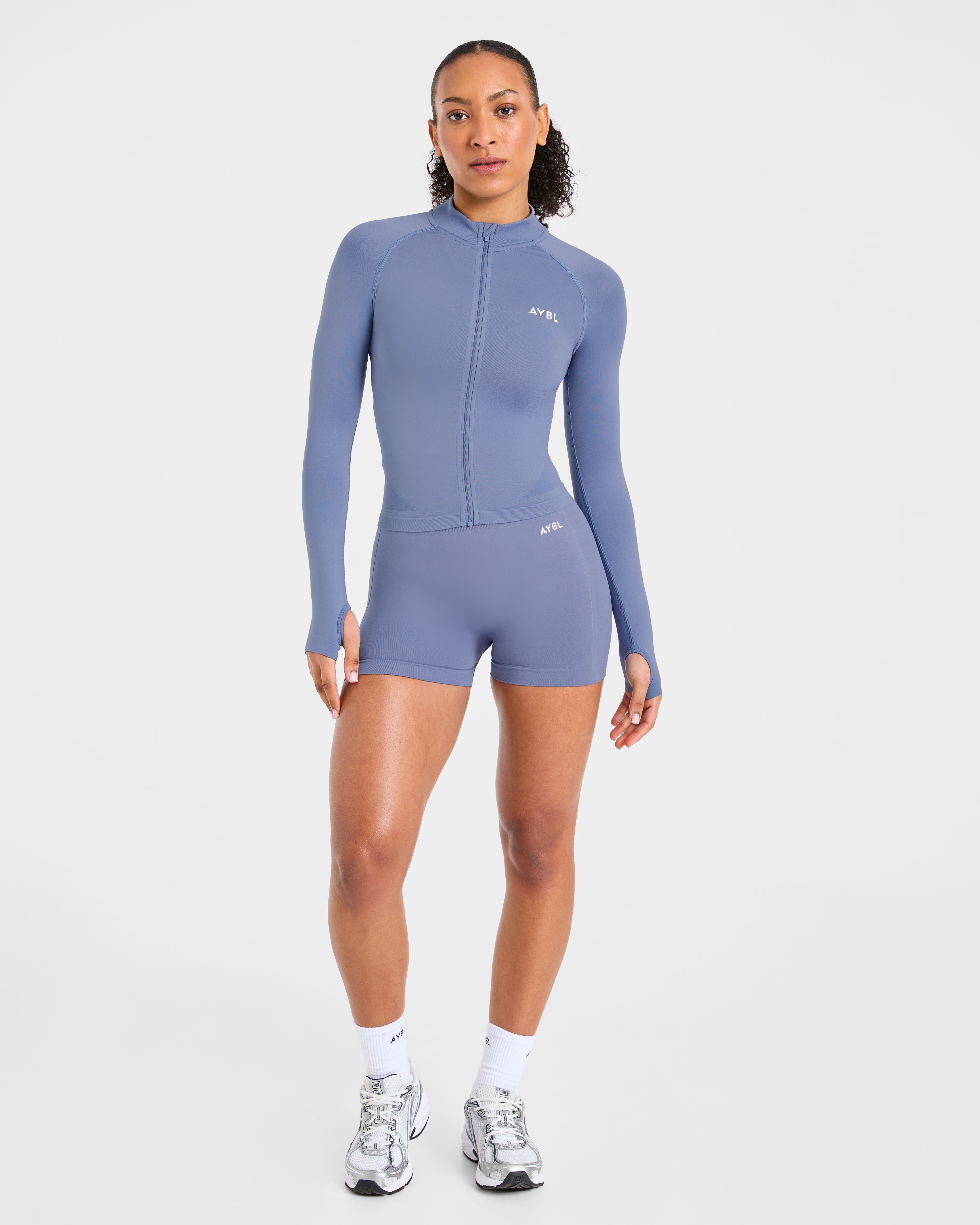 Empower Seamless Full Zip Jacket - Slate Blau