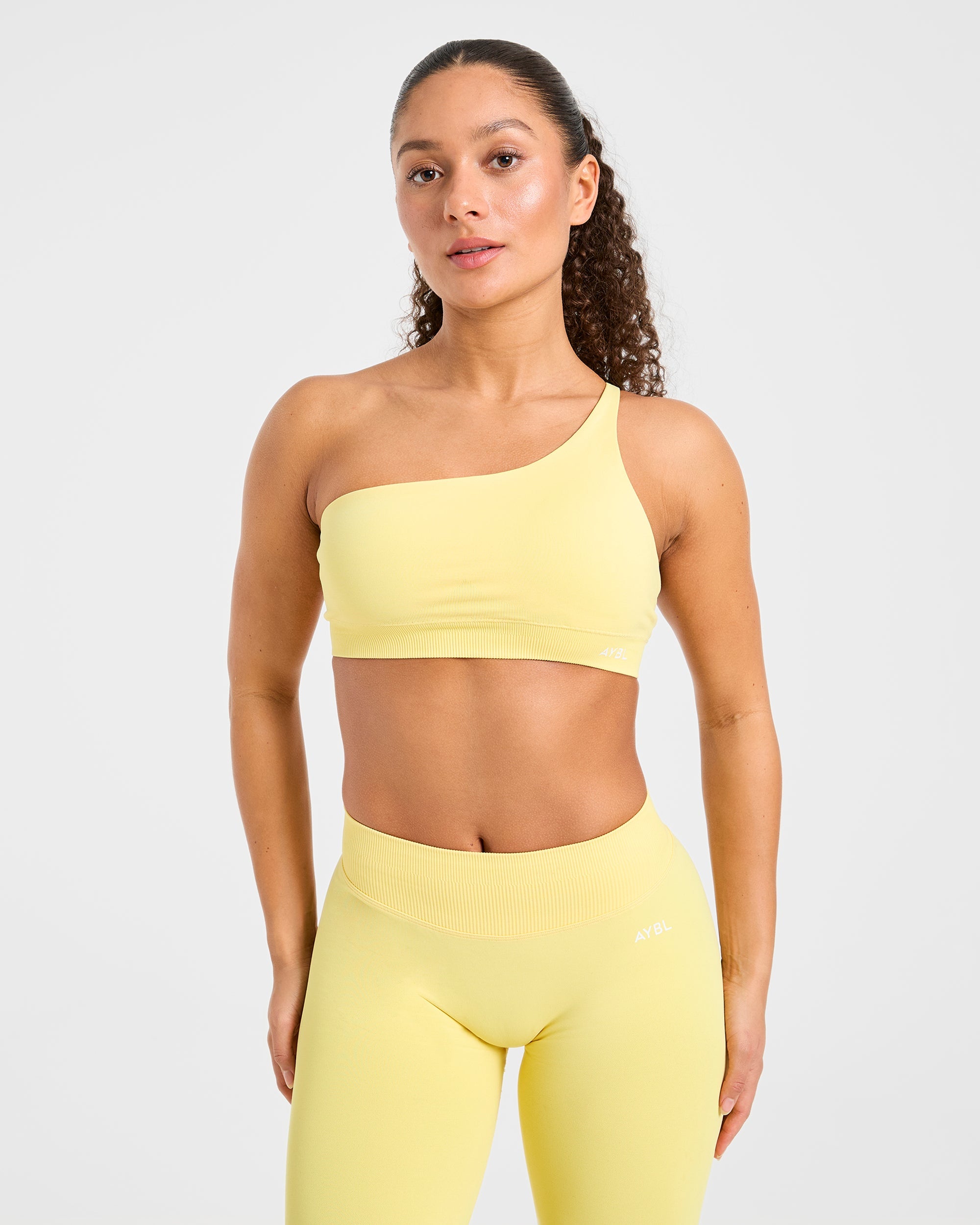 Enhance Seamless One Shoulder Sports Bra - Bright Gelb