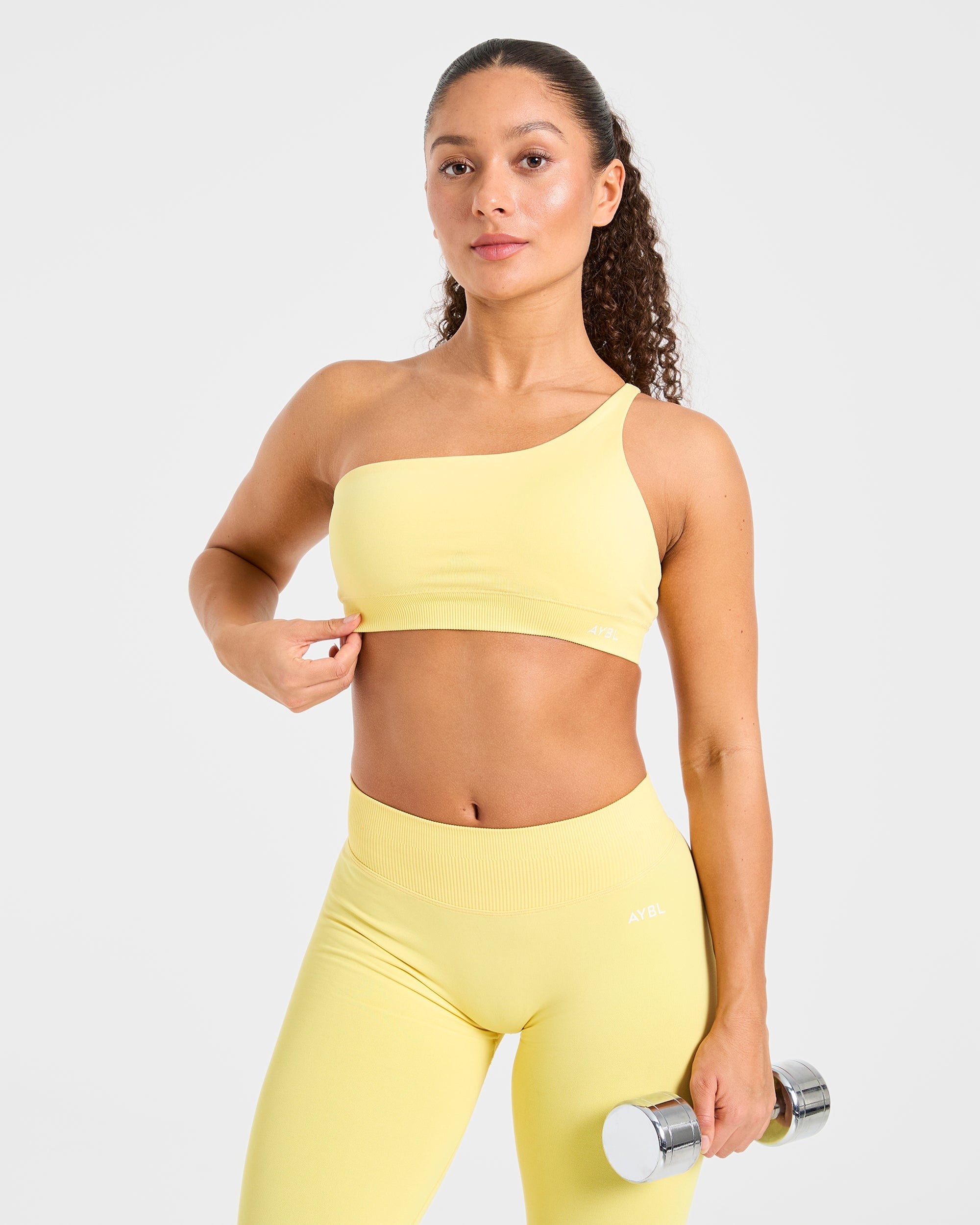 Enhance Seamless One Shoulder Sports Bra - Bright Gelb