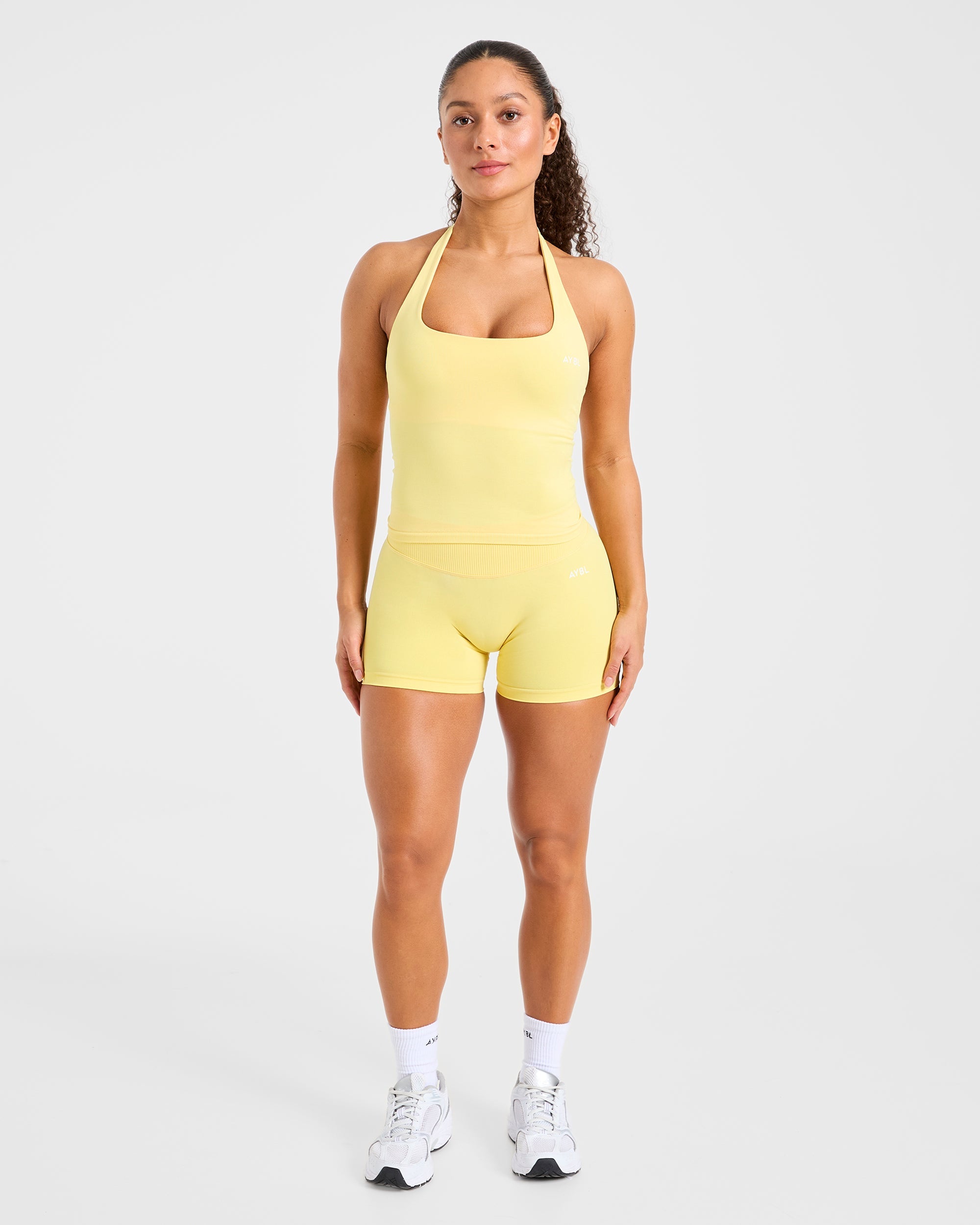 Enhance Seamless Halterneck Top - Bright Gelb