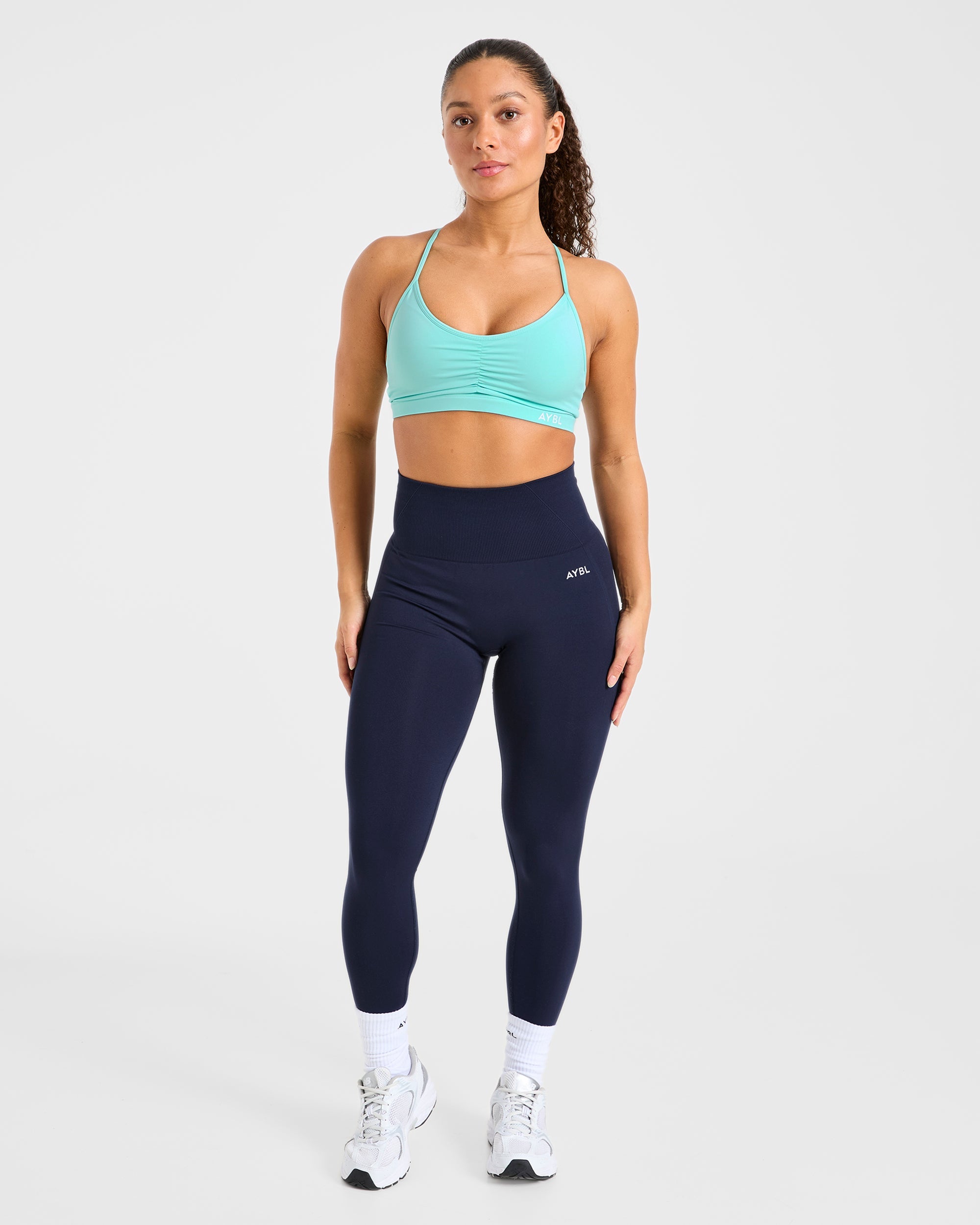 Essential Ruched Sports Bra - Soft Aqua