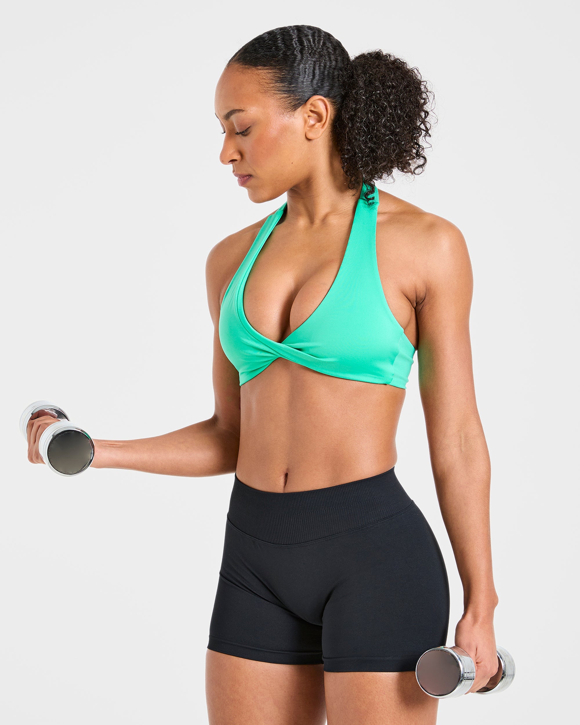 Essential Halterneck Sports Bra - Mint Grün