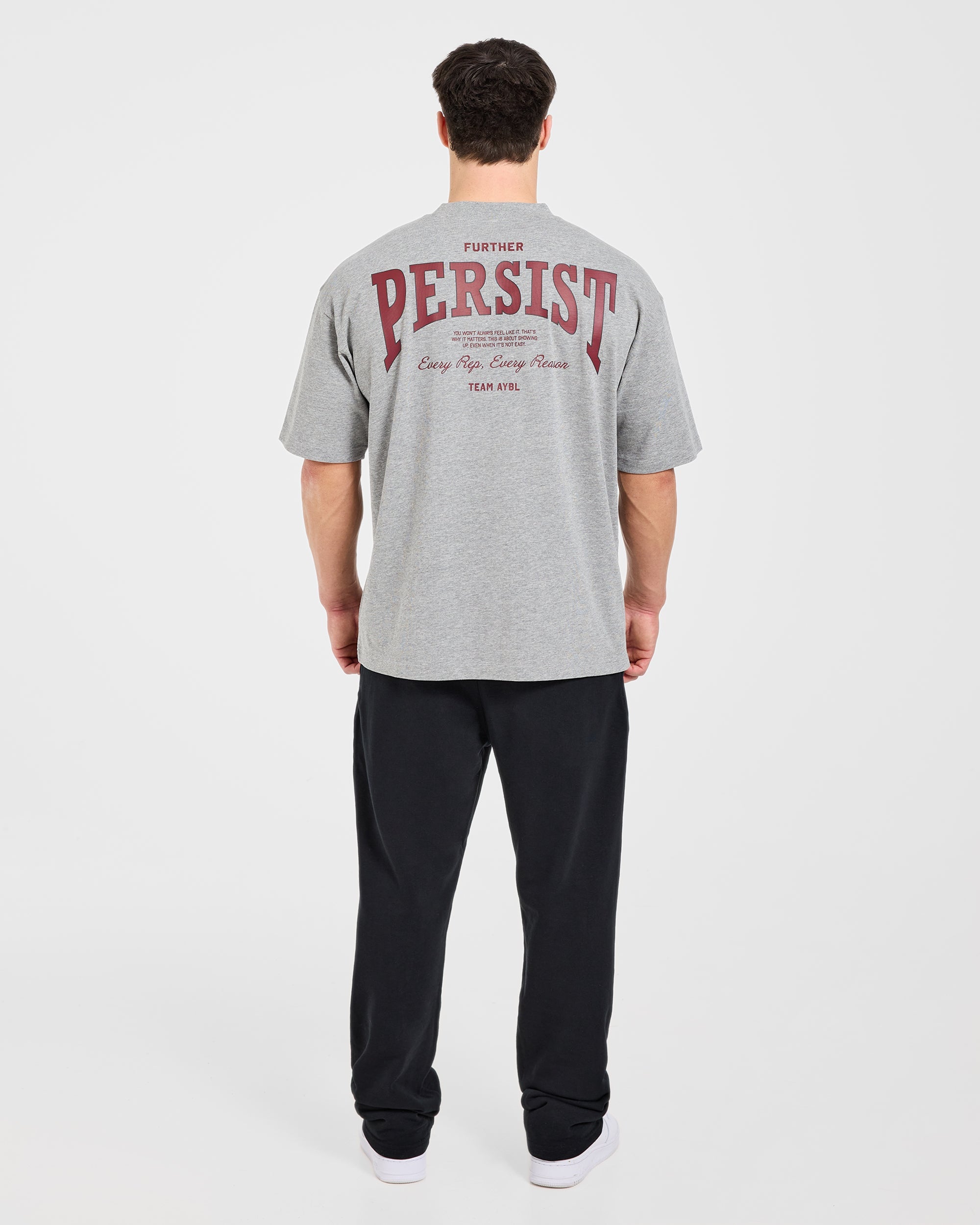 Cam Kissel x Persist Oversized T Shirt - Mid Grau Marl