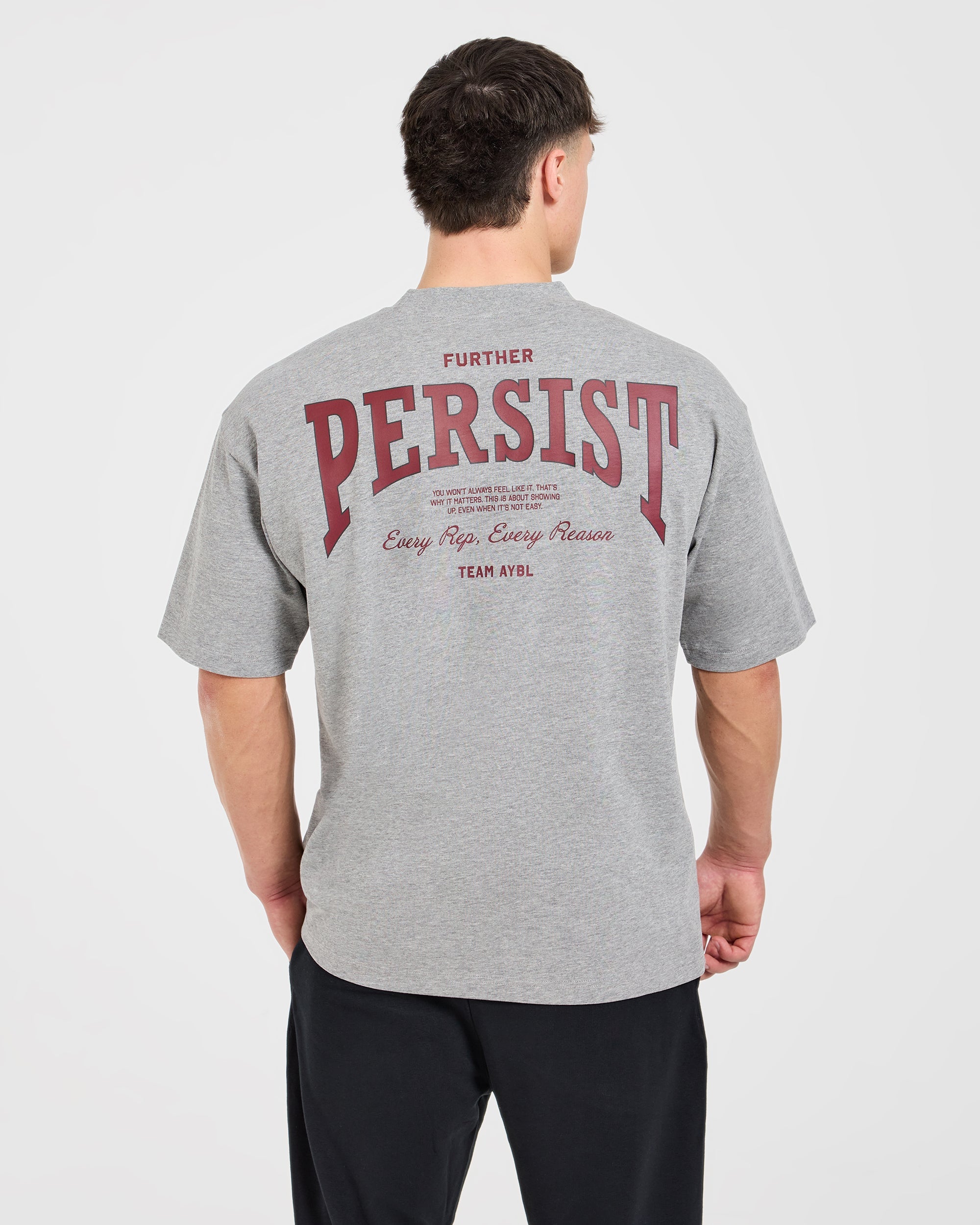 Cam Kissel x Persist Oversized T Shirt - Mid Grau Marl