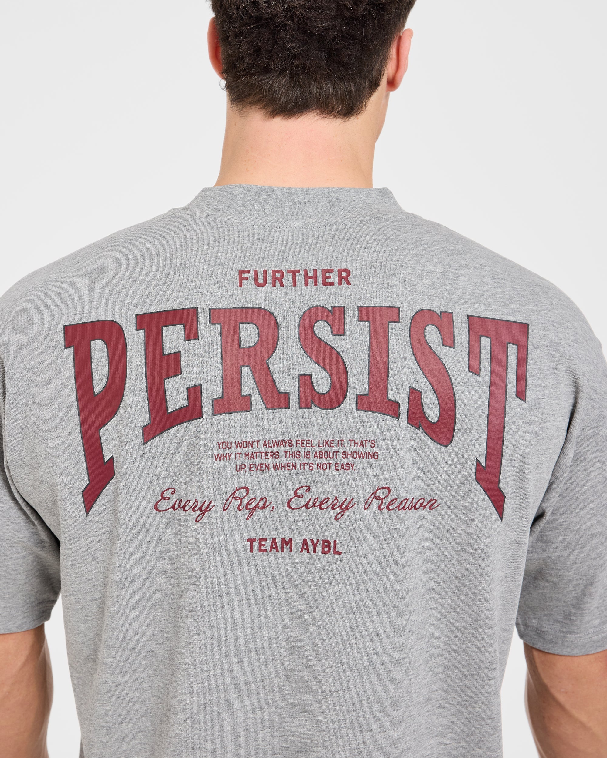 Cam Kissel x Persist Oversized T Shirt - Mid Grau Marl