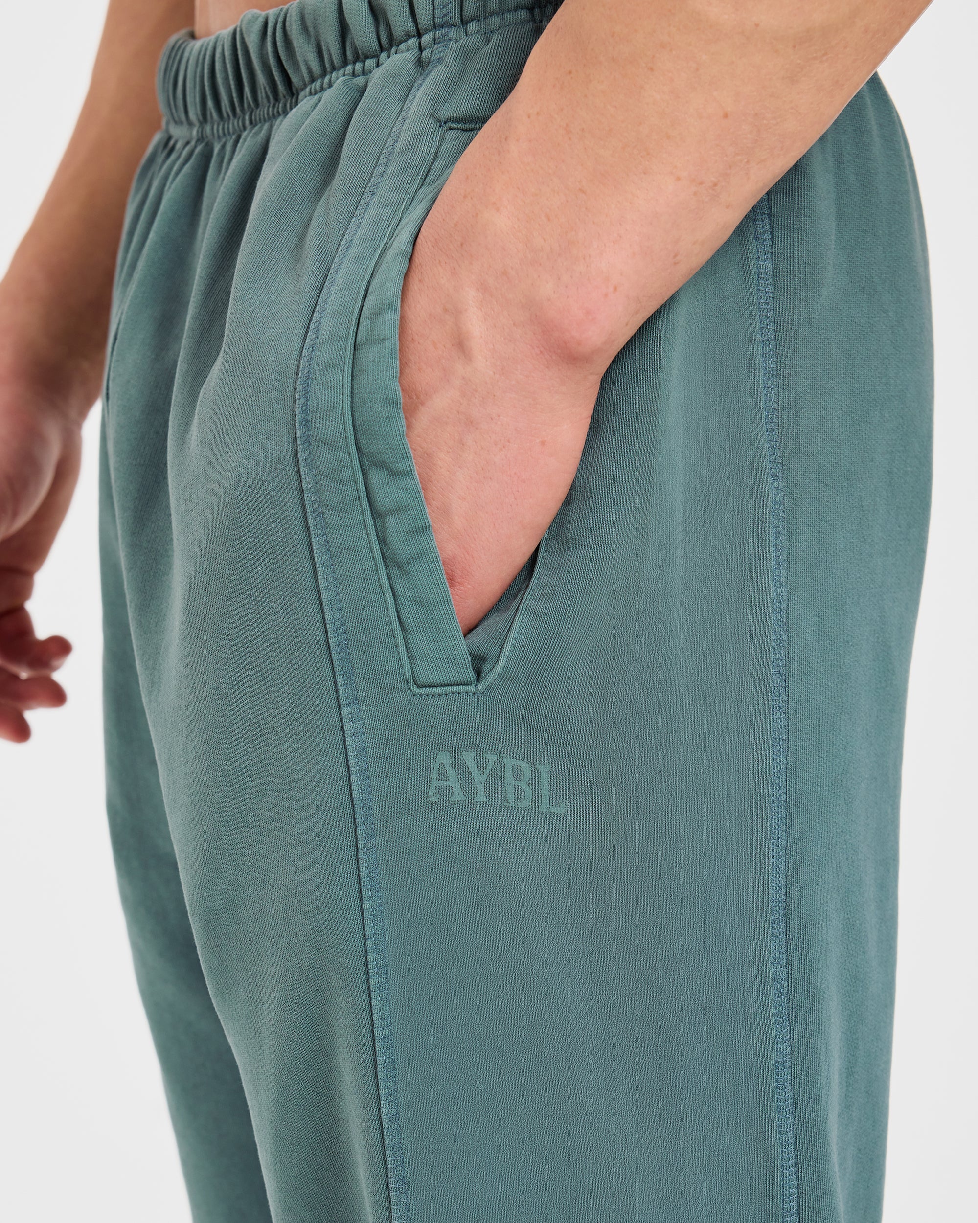 Lift Club Distressed Joggers - Washed Teal