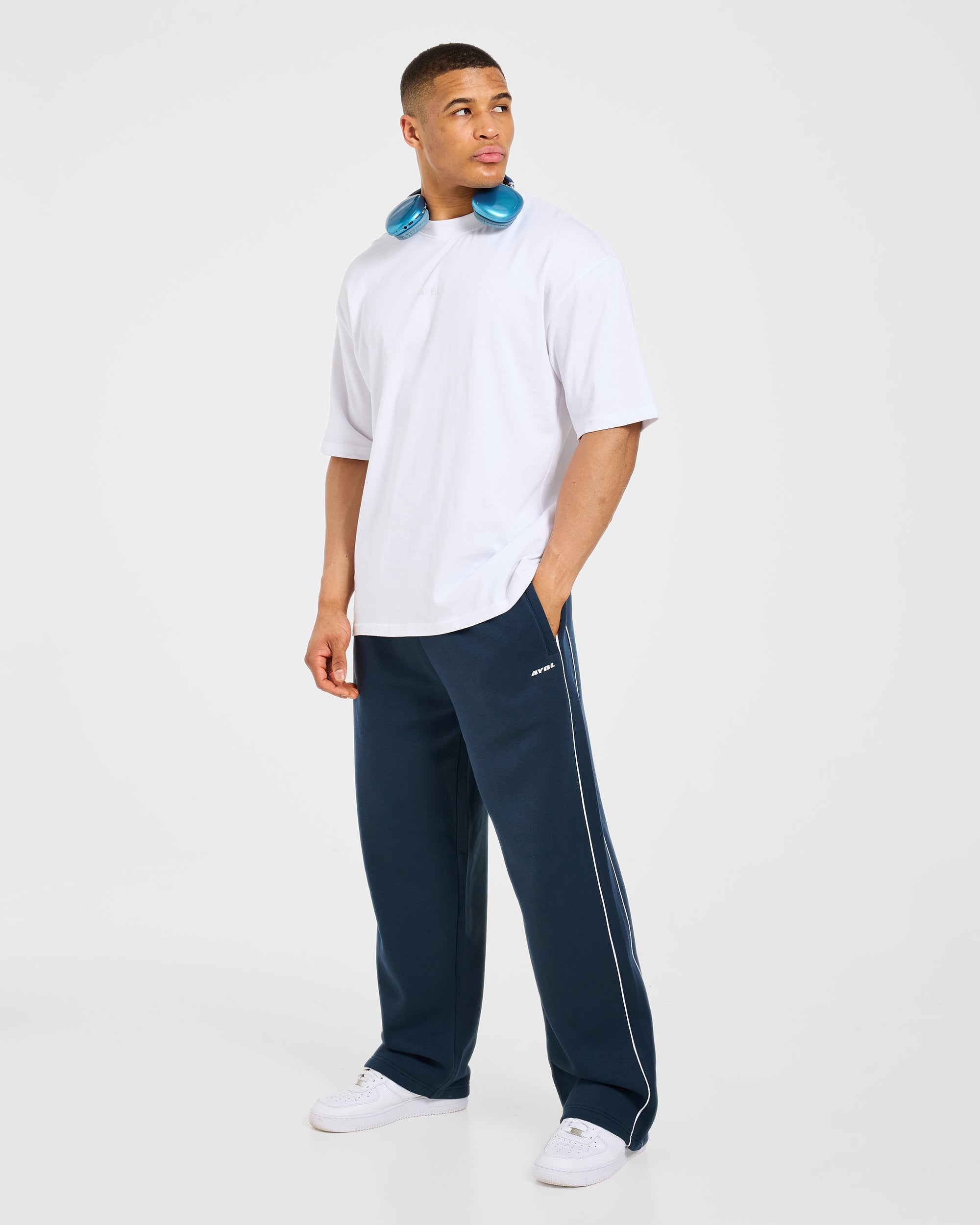 Restore Oversized Straight Leg Joggers - Navy Blue