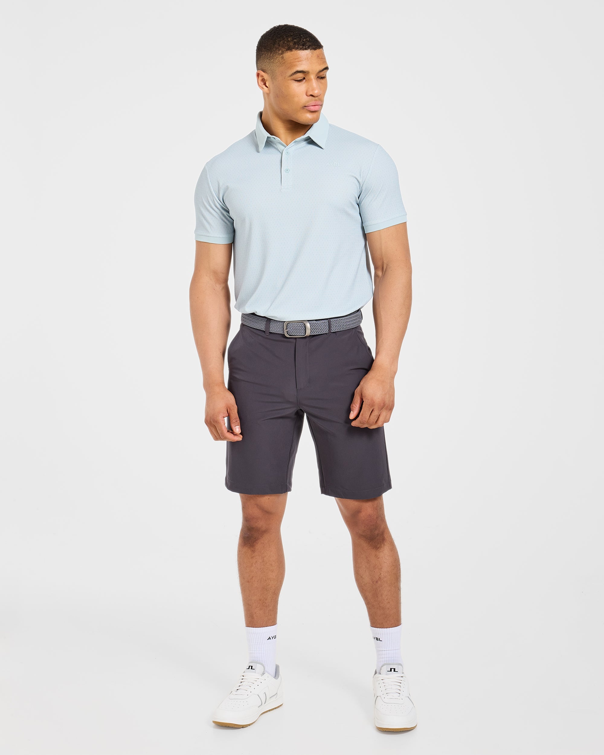 Precision Geometric Polo - Cloud Blau