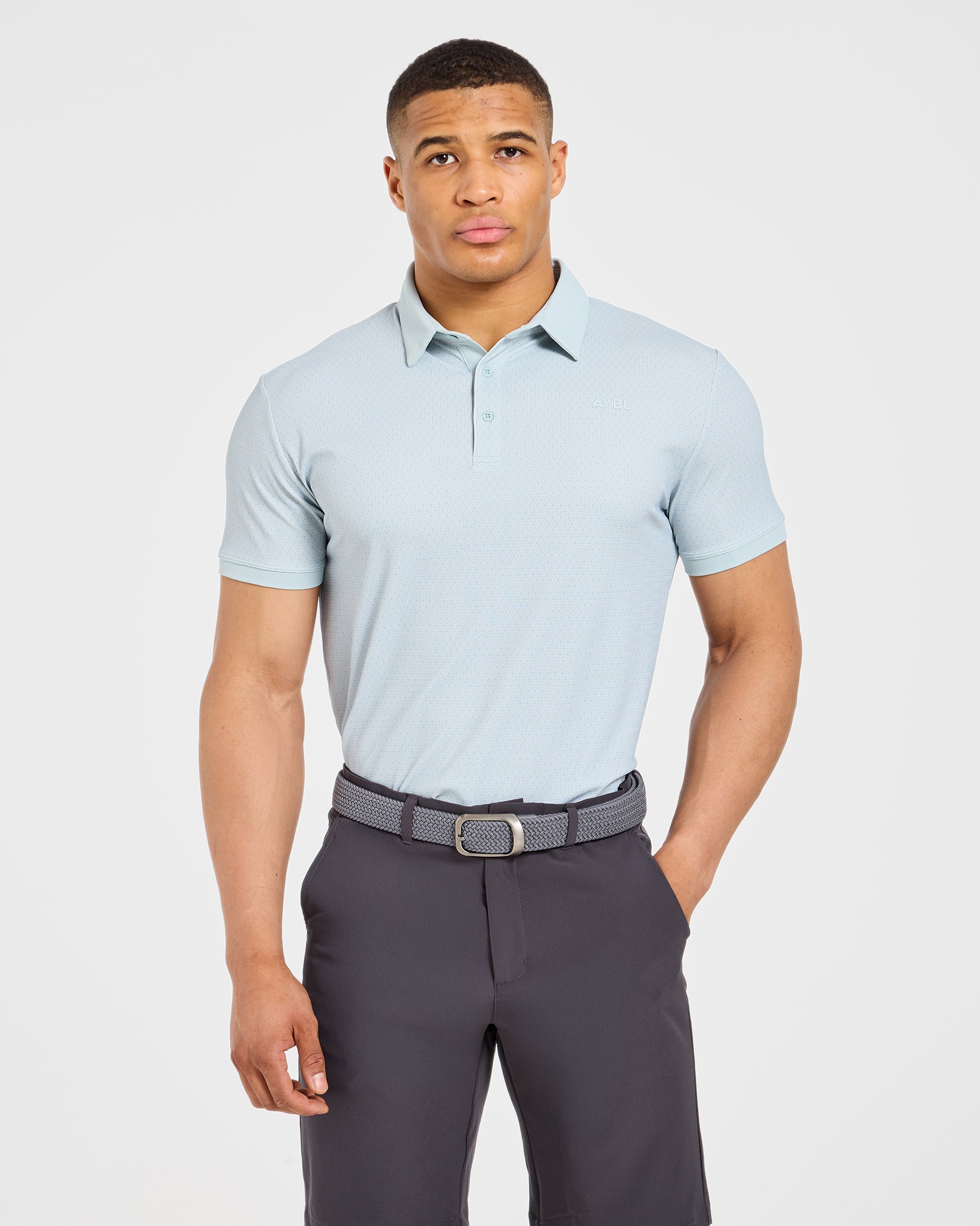 Precision Geometric Polo - Cloud Blau