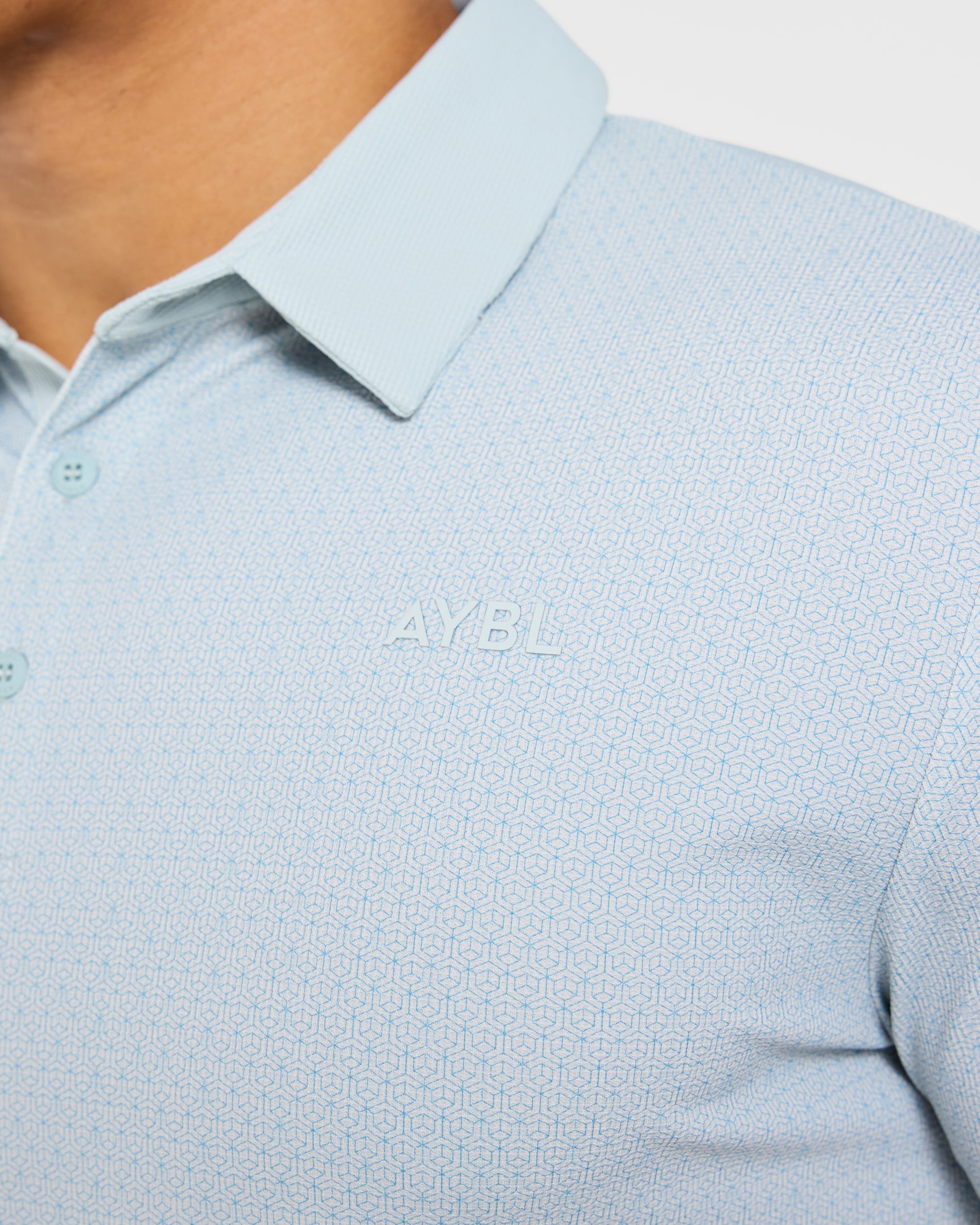 Precision Geometric Polo - Cloud Blau