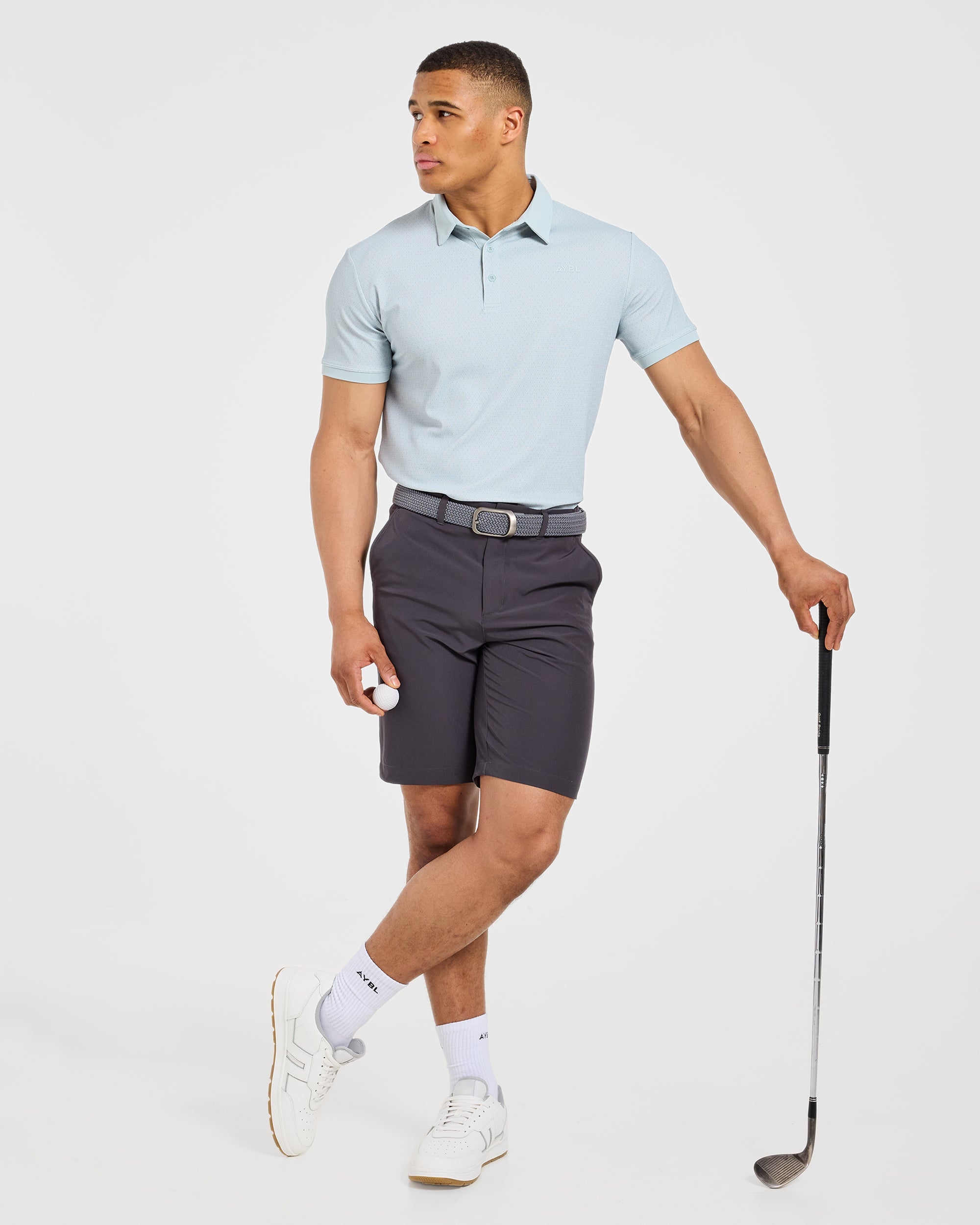 Precision Geometric Polo - Cloud Blau
