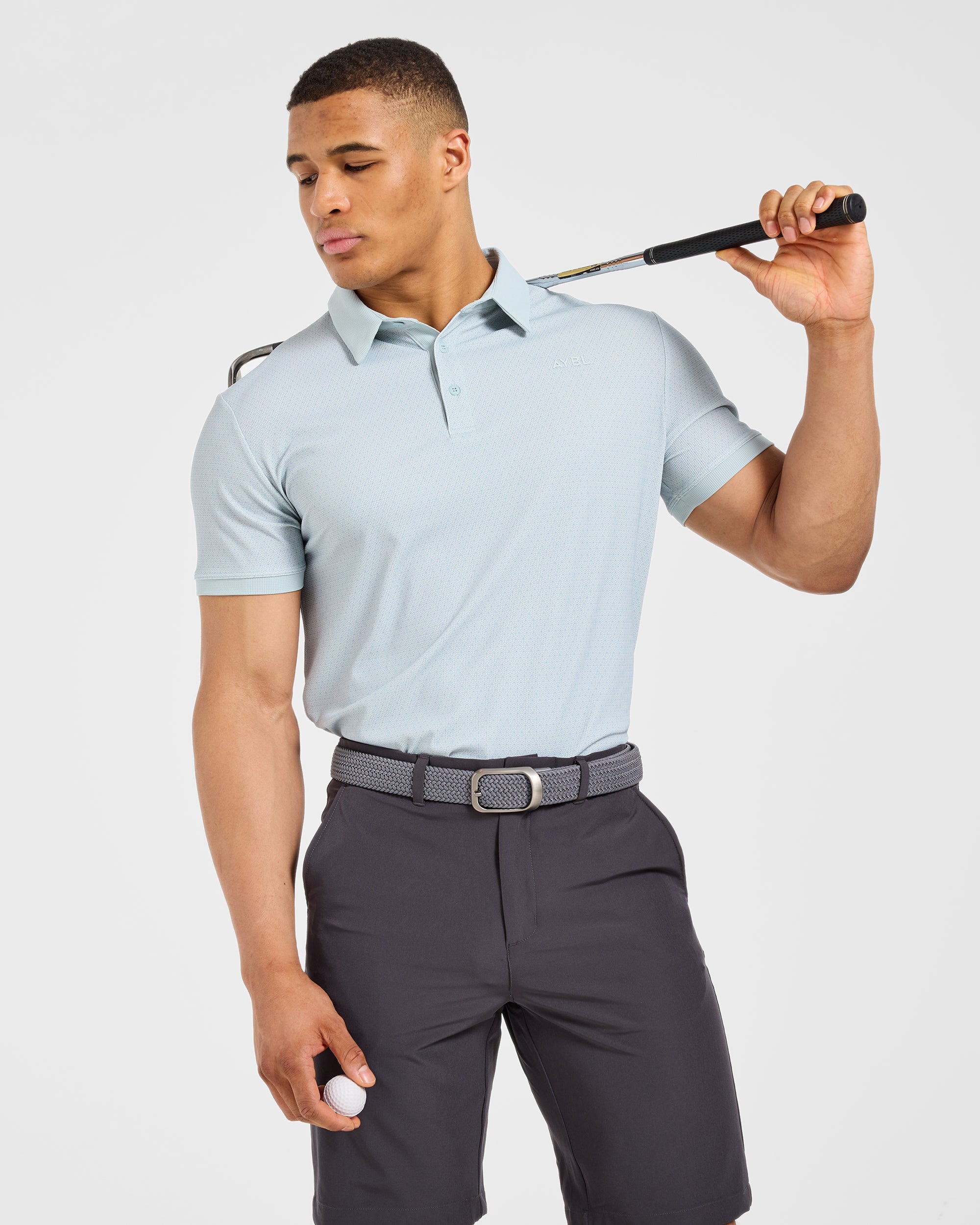 Precision Geometric Polo - Cloud Blau
