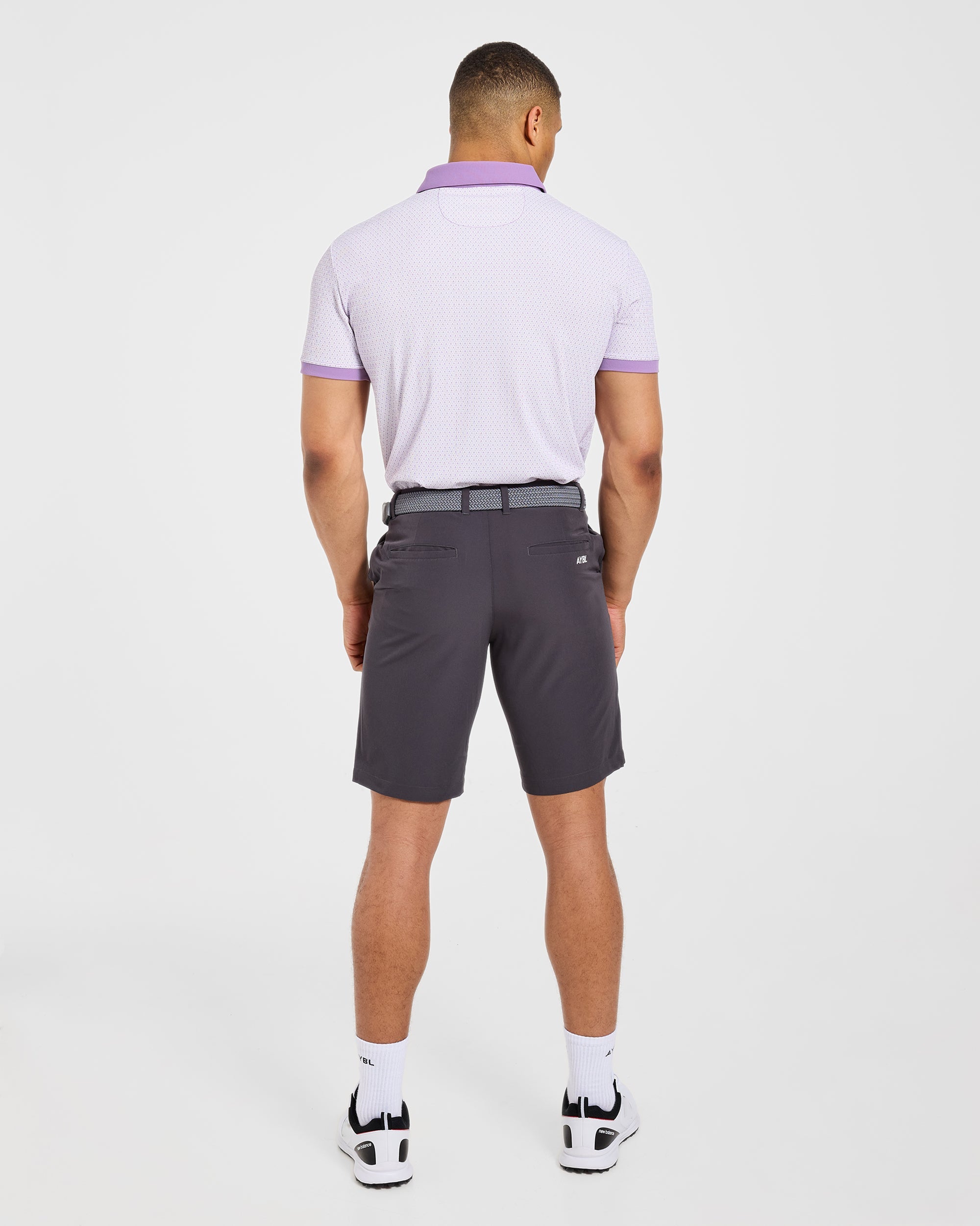 Precision Geometric Polo - Weiß/Flieder
