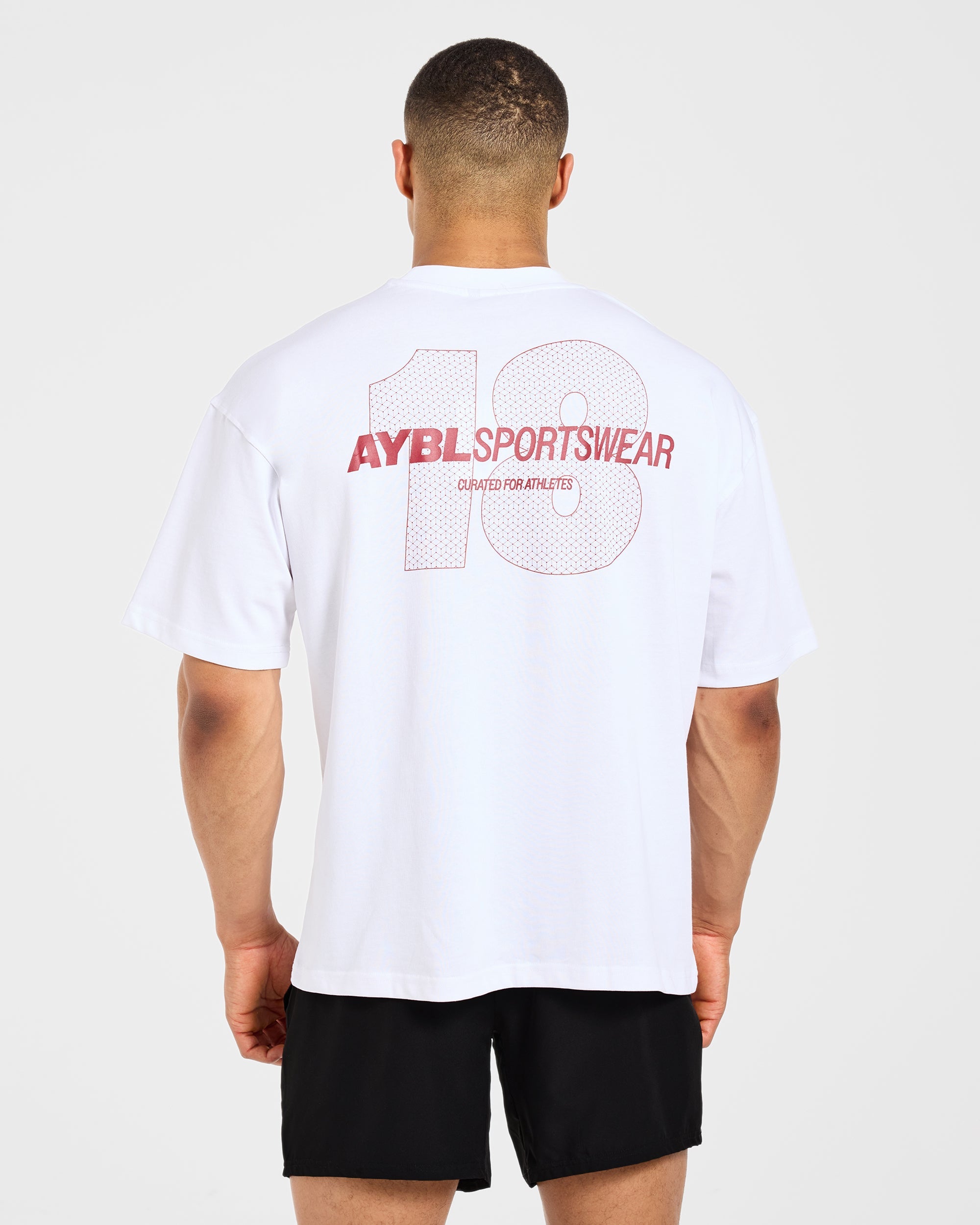 AYBL Sportswear 18 Oversized T Shirt - Weiß/Rot