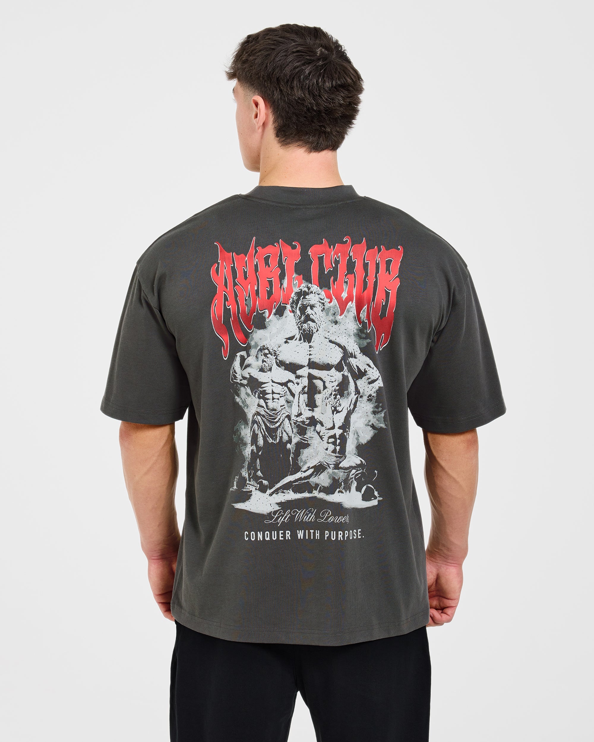 Lift Forge Oversized T Shirt - Charcoal/Rot