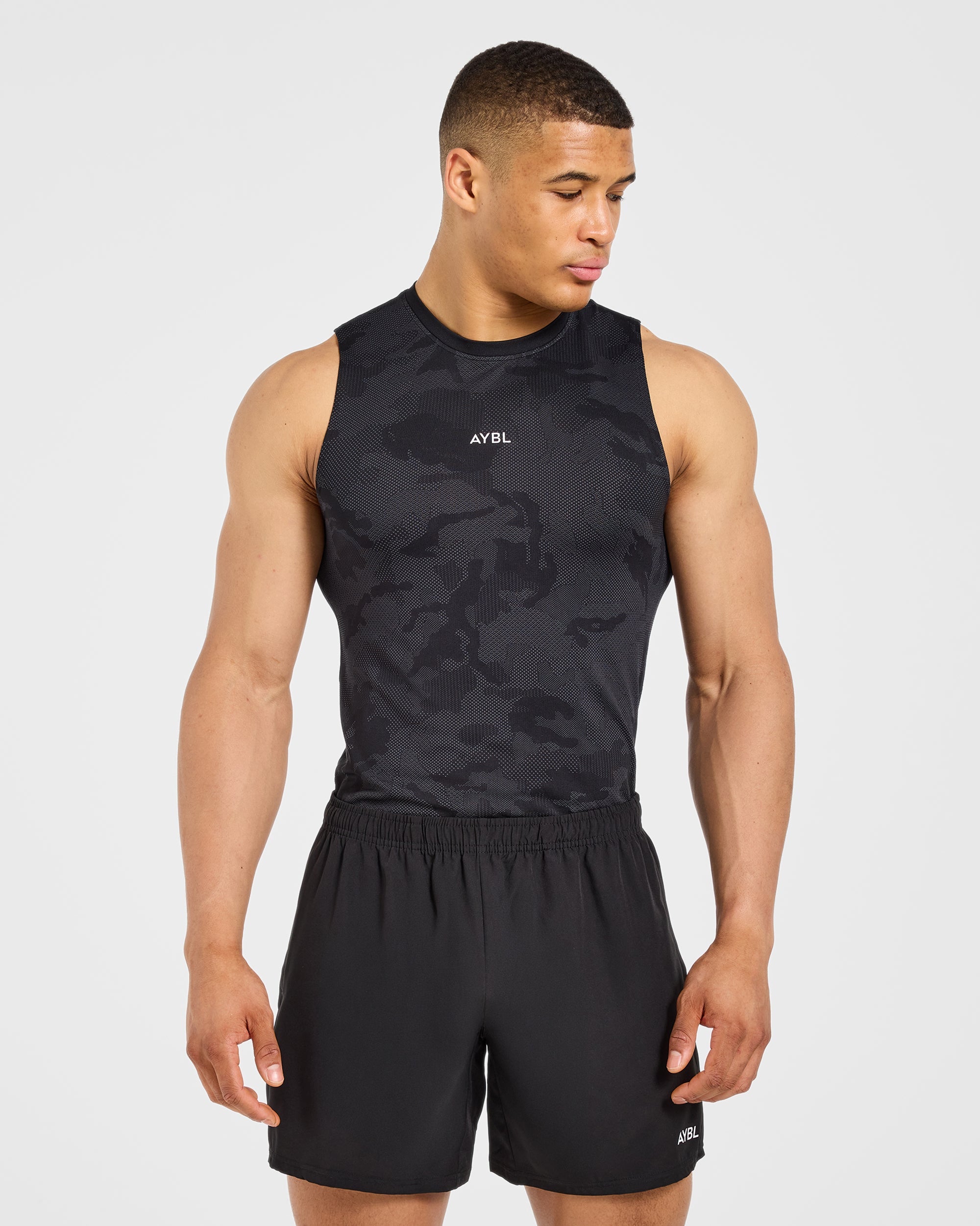 Camo Seamless Tank - Schwarz