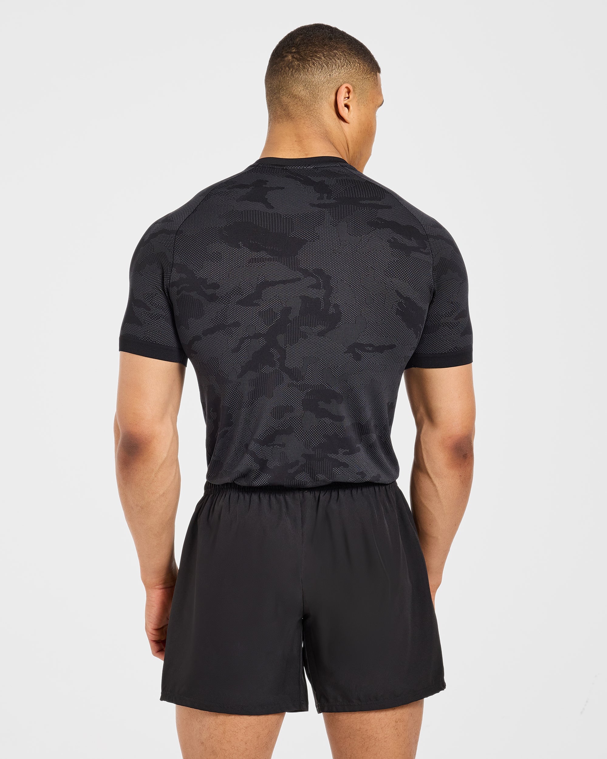 Camo Seamless T Shirt - Schwarz